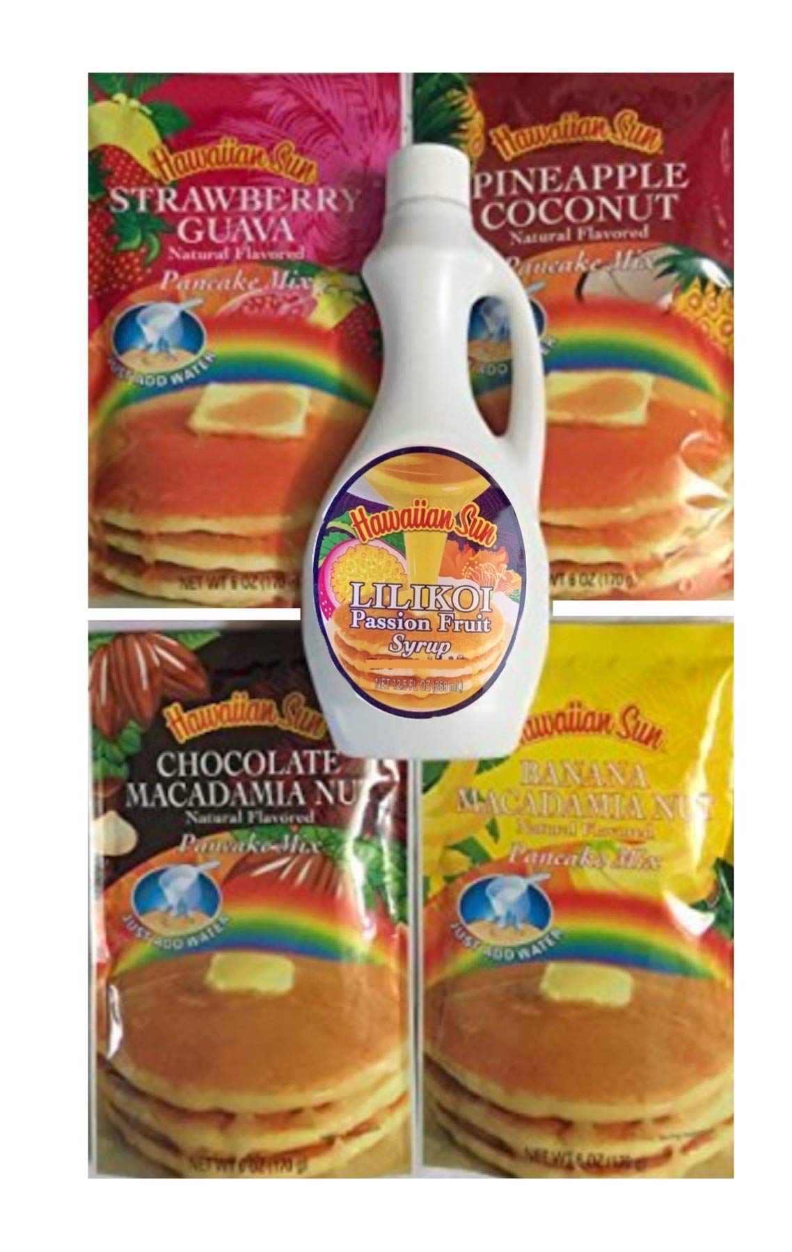 Hawaiian Sun Pancake Syrup Bundle - Lilikoi Flavor for Breakfast & Desserts