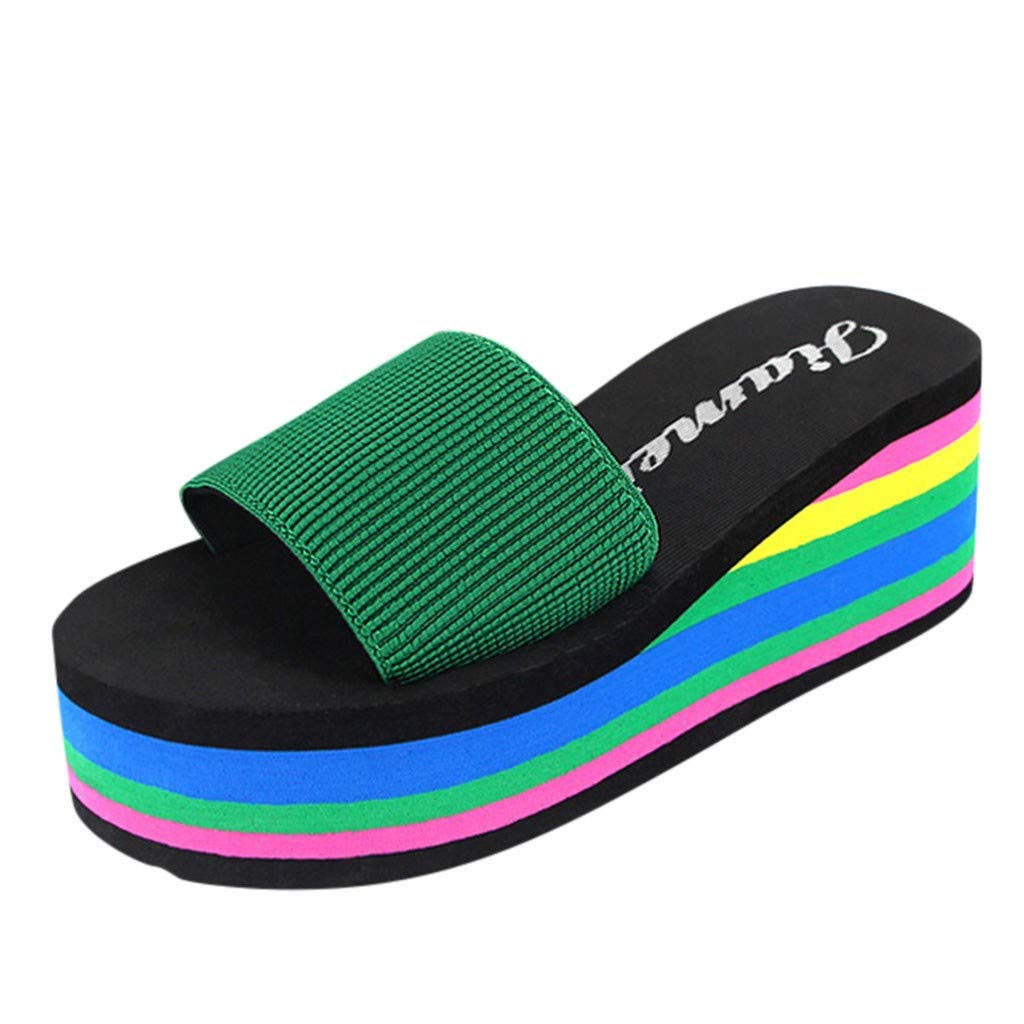 Women's High Wedge Platform Slippers - Fashion Bath & Beach Sandals with Heel for Comfortable Indoor & Outdoor Wear