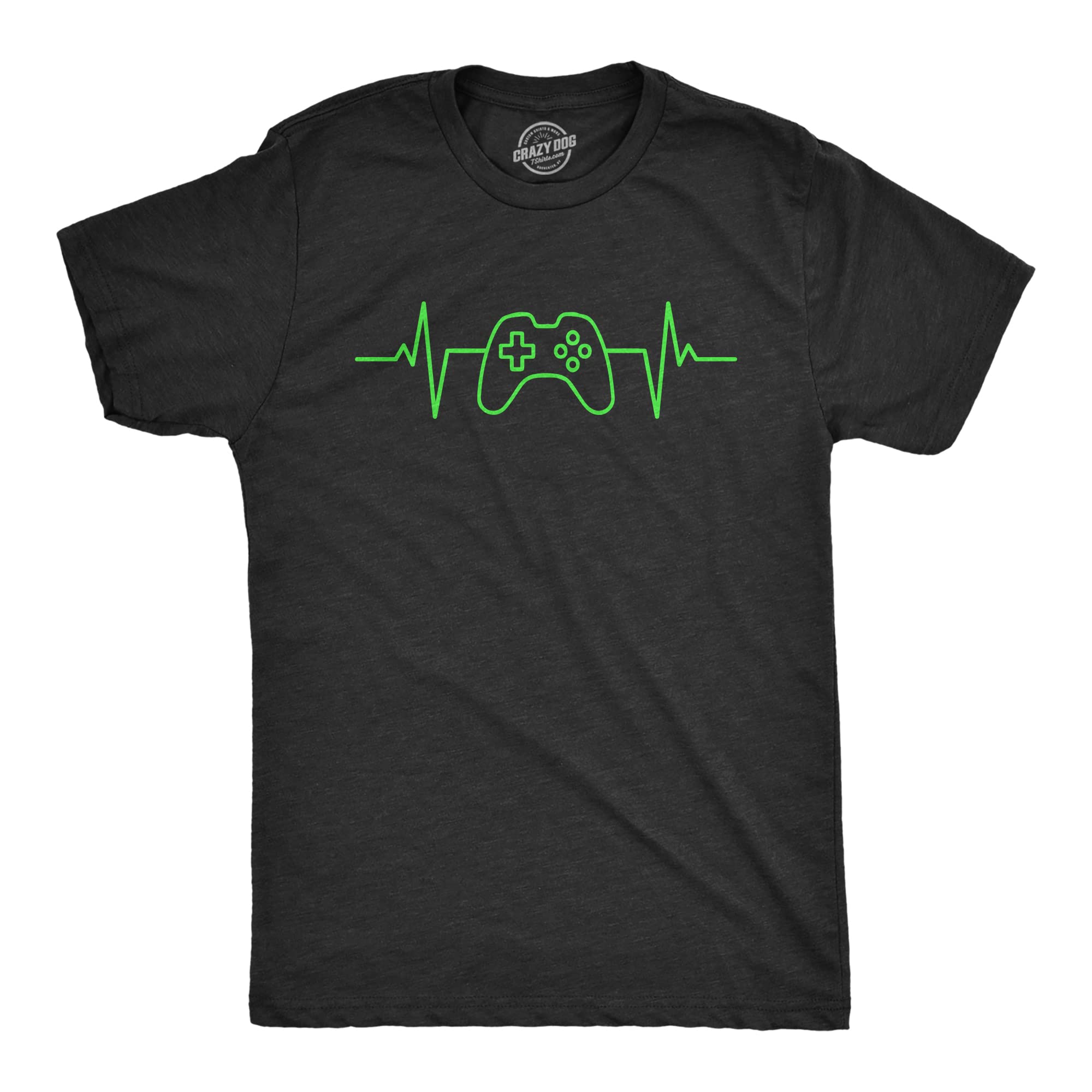 Funny Men's Video Game Heartbeat T-Shirt - Cool Controller Pulse Monitor Graphic Tee for Gamers - Perfect for Gaming Parties & Casual Wear