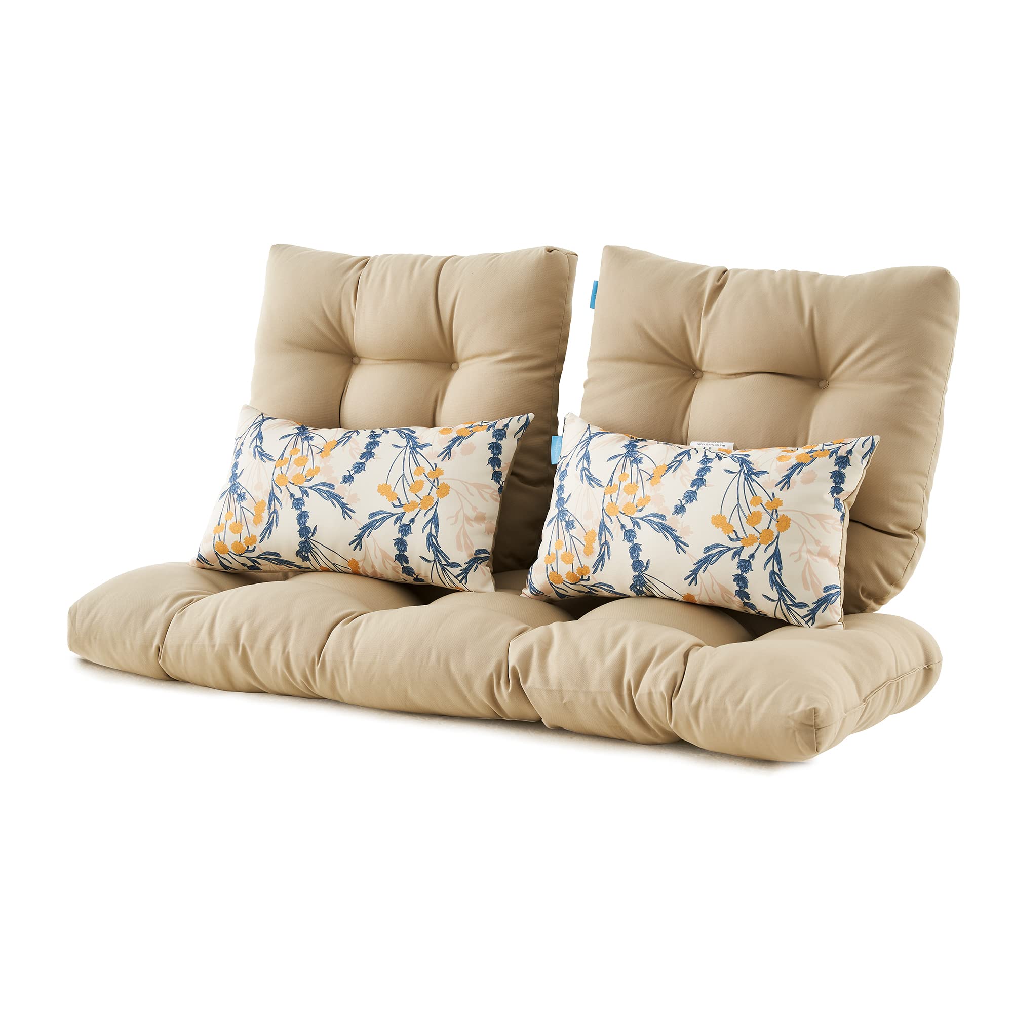 **ARTPLAN All-Weather Outdoor Cushions Set of 5 – Waterproof Loveseat & Bench Cushions with Tufted Design for Patio, Garden, and Poolside Furniture – Perfect for Relaxing Outdoors**
