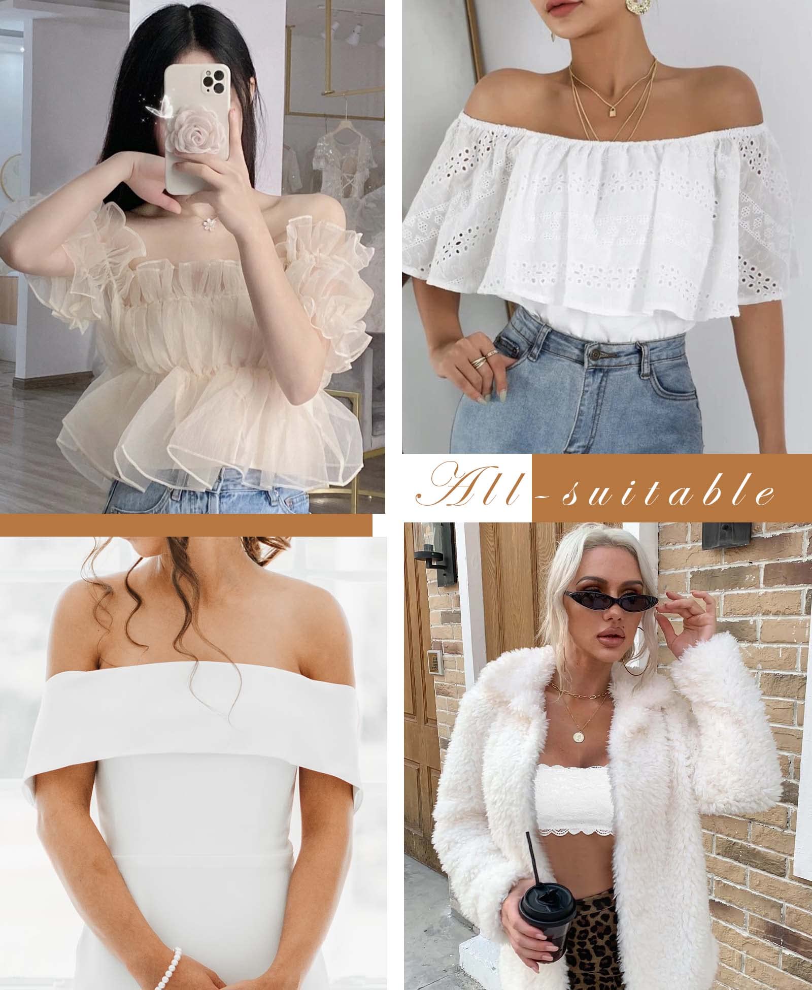 Wireless Lace Bandeau Bra for Women - Strapless Padded Bralette Push Up Tube Top - Perfect for Summer Dresses, Beachwear & Layering Under Sheer Tops