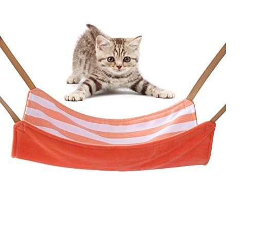 Premium Cat Hanging Bed Hammock - Soft & Comfy Pet Swing Bed for Small Animals - Ferret, Kitty, Puppy, Bunny - Large Size in Yellow - Perfect for Cages, Play Areas & Relaxation