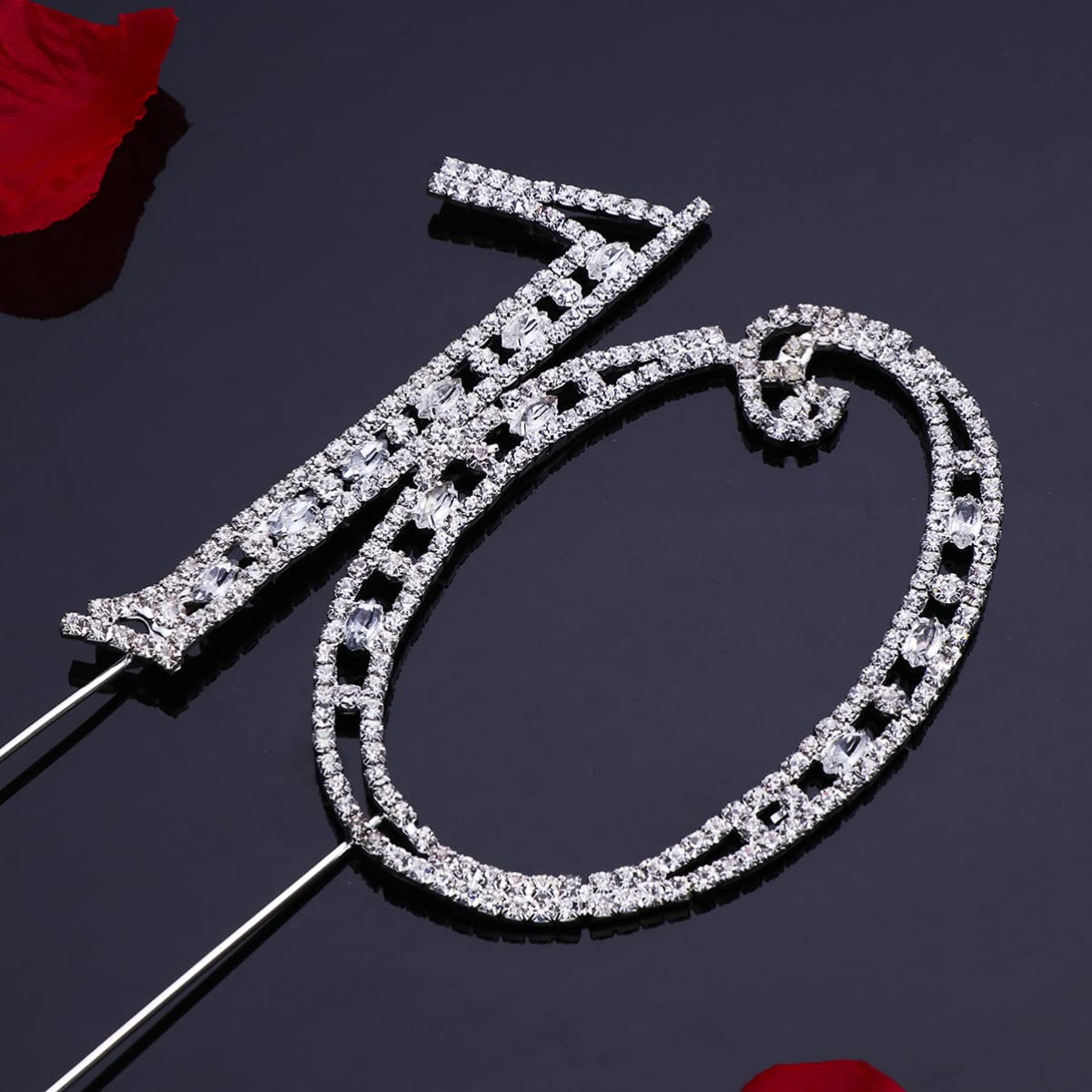 10th Birthday Cake Topper with Rhinestones - Elegant Anniversary Cake Decorations for Women, Girls, Kids - Perfect for Birthday Parties, Weddings, Baby Showers & Special Celebrations