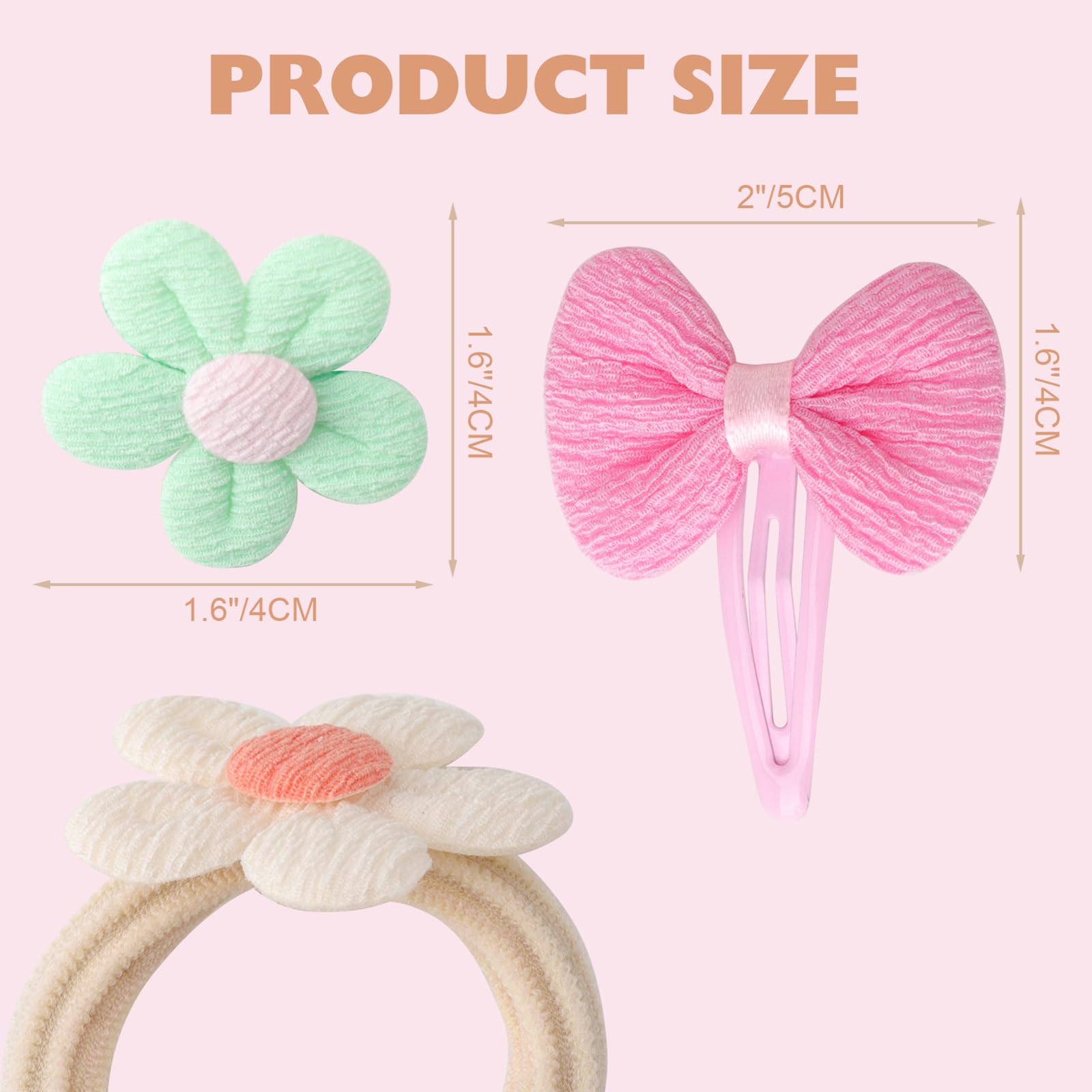 36 Pcs Cute Toddler Hair Clips & Bows Set - Colorful Flower Hair Ties & Snap Clips for Baby Girls - Perfect for Parties, School, and Daily Hair Styling