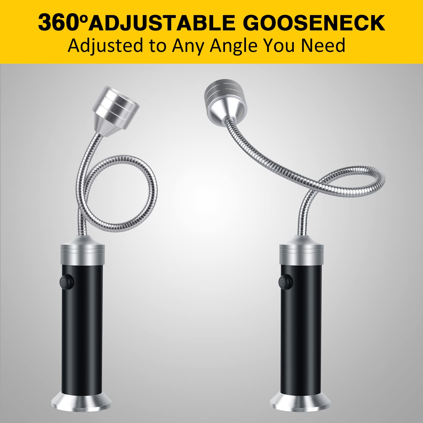 **Super Bright LED BBQ Grill Lights with Magnetic Base - 360° Flexible Gooseneck for Outdoor Cooking - Perfect Grilling Gifts for Men & Dad (Pack of 2) - Ideal for Backyard BBQs, Camping & Nighttime Grilling**