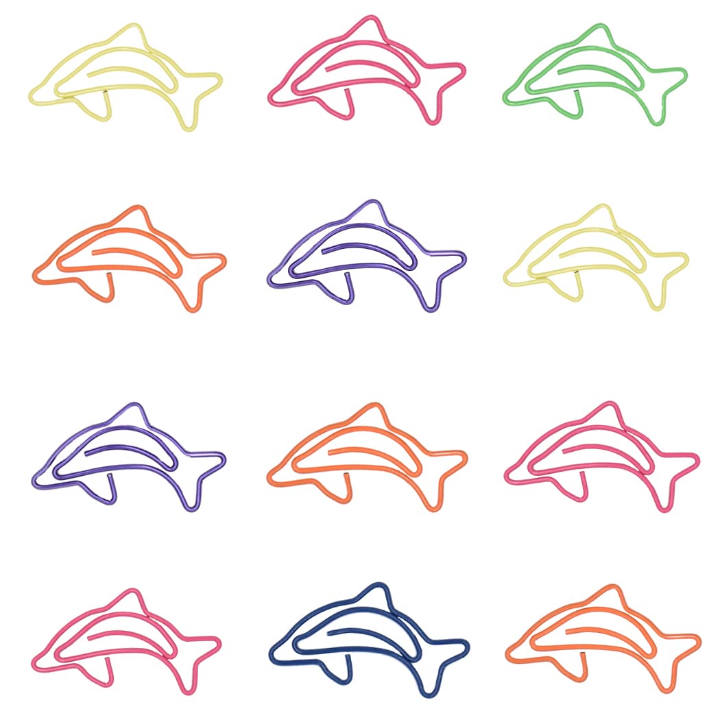 Gullor Shark Shaped Paper Clips - 150pcs Cute Memo Clips & Bookmark Organizers for Office, School, Planner, Notebook, and DIY Crafts