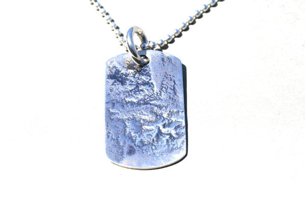 Distressed Dog Tag Pendant on 55cm Ball Chain - Perfect for Military Style, Pet ID Tags & Fashion Accessories