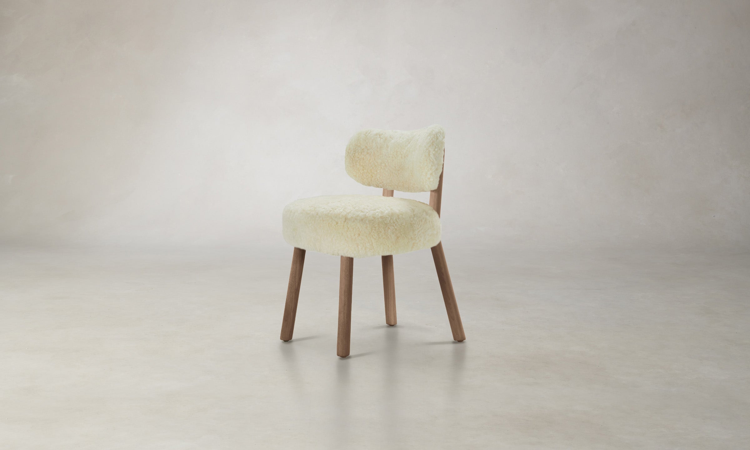 The Jane Dining Chair - Shearling Ivory Upholstered Modern Accent Chair for Dining Room, Kitchen, or Office - Cozy & Stylish Seating Solution