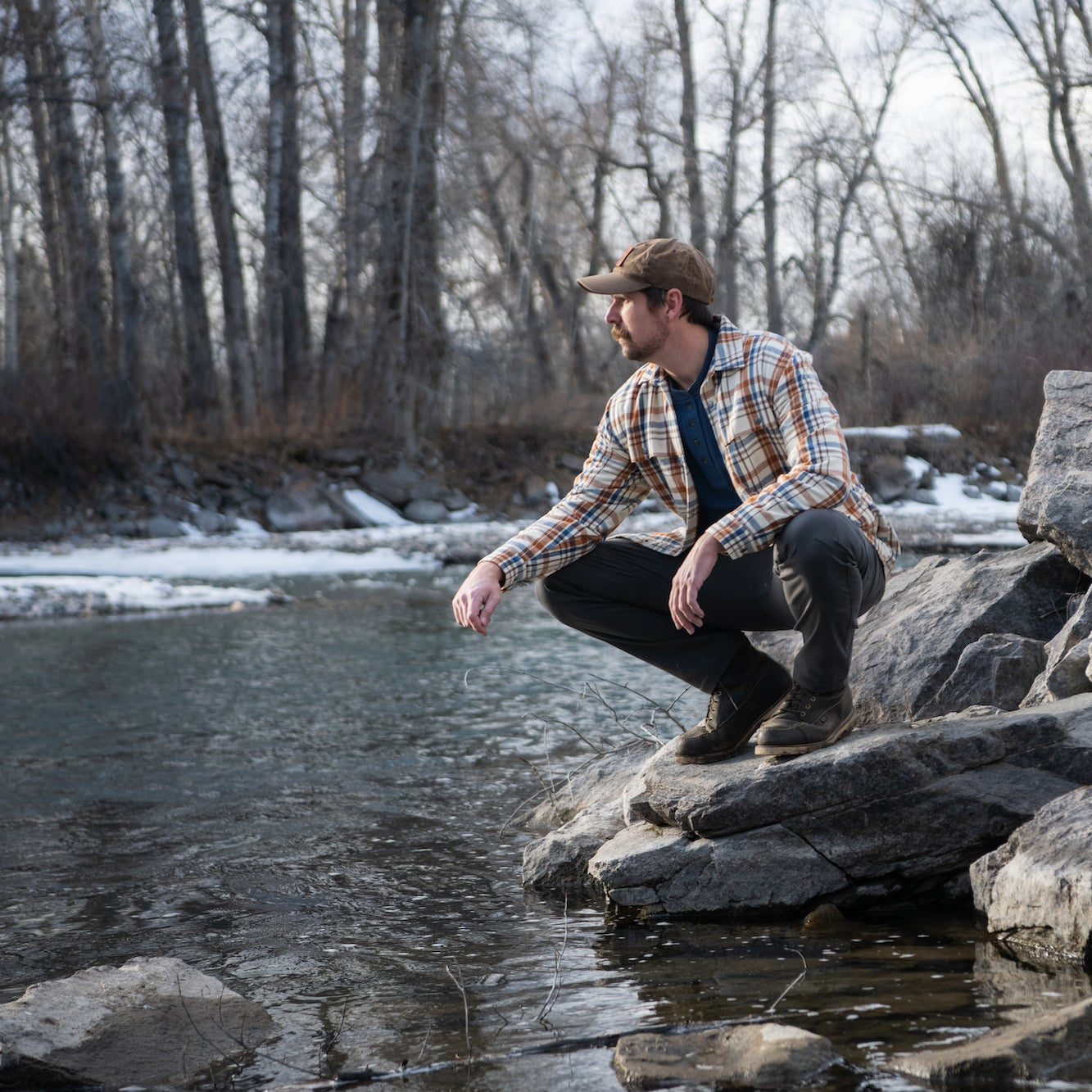 Men's Boone Shirt Jacket - Relaxed Fit Casual Flannel Shirt for Outdoor Hiking, Camping & Fall Layering