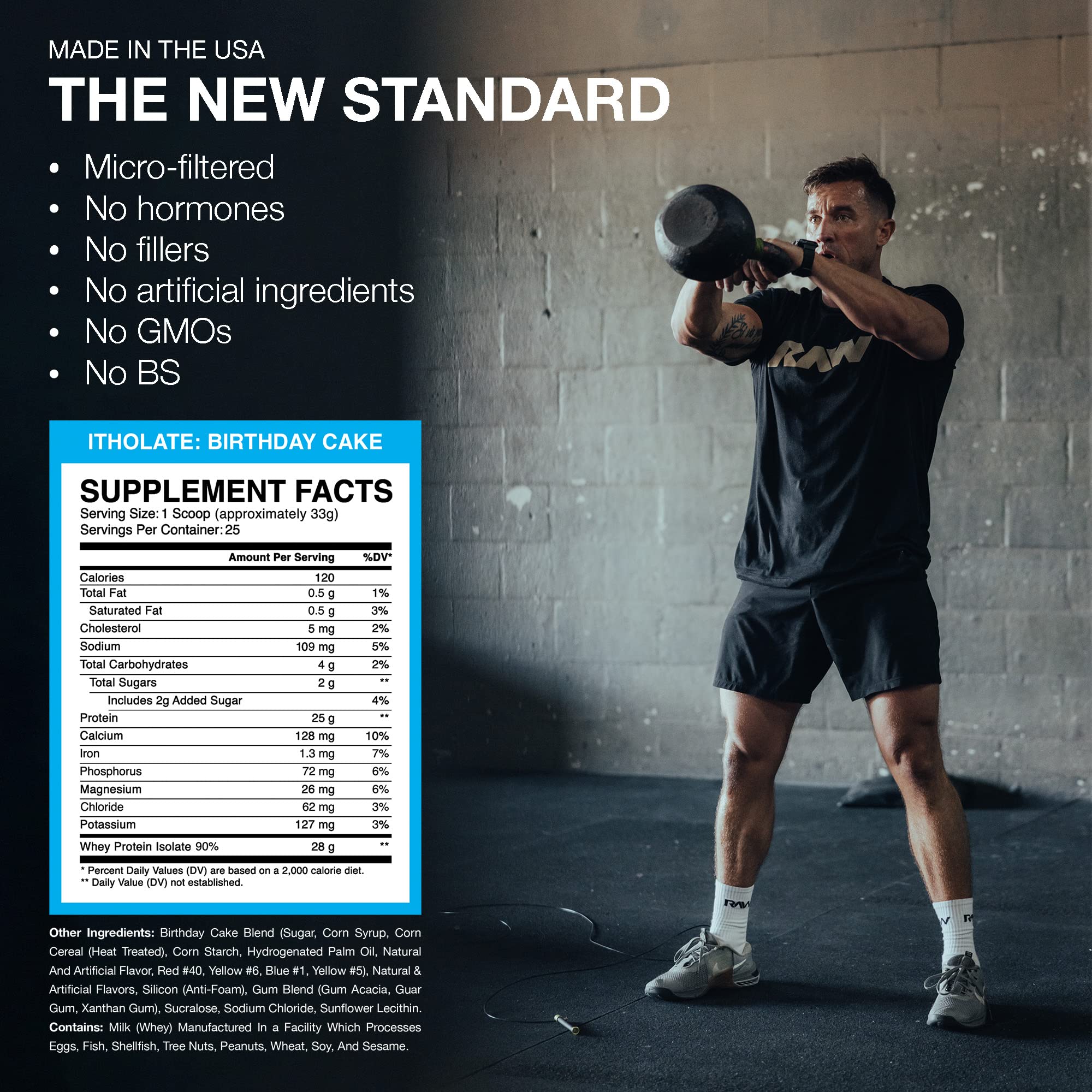 CBUM Itholate RAW Whey Isolate Protein Powder - Birthday Cake Flavor | 100% Grass-Fed, Low-Fat & Low-Carb Muscle Building & Recovery Supplement | 25 Servings | Ideal for Post-Workout, Meal Replacement & Fitness Nutrition