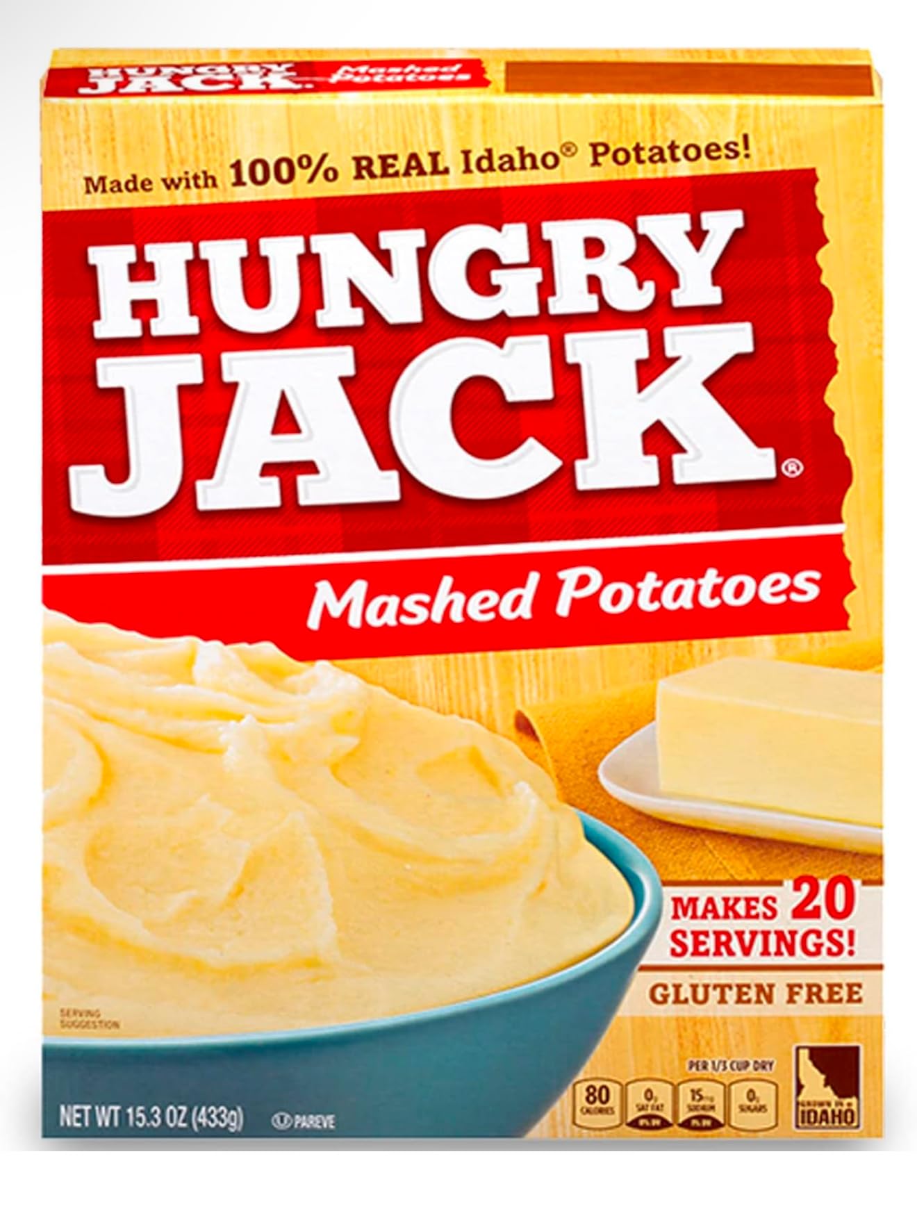 Hungry Jack Mashed Potatoes, 15.3-Ounce (Pack of 6) - Instant Potato Flakes for Easy Meals, Camping & Holiday Dinners - Just Add Water & Serve