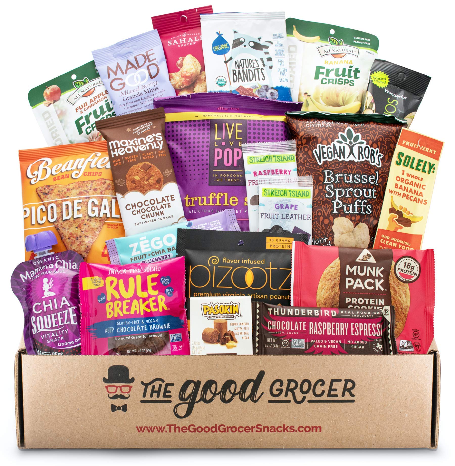 Premium Gluten Free Vegan Snacks Care Package (20Ct) - Dairy, Soy & Fig Free Healthy Snacks for Office, College & Gifts | Nutrient Dense Wholesome Treats for Work, School & Client Appreciation