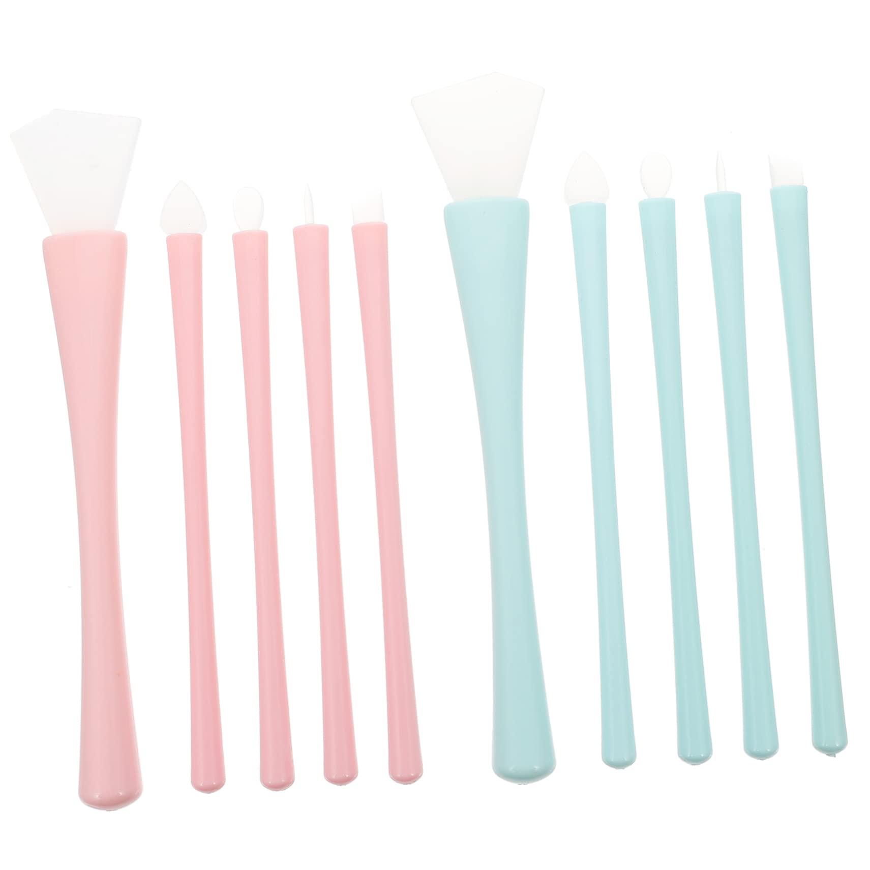 FRCOLOR 2 Sets Silicone Makeup Brush Set - Eye Makeup Brushes & Lip Gloss Wand with Lip Liner Brush - Soft Silica Gel Applicators for Precise Eye Shadow & Lipstick Application - Perfect for Professional Makeup Artists & Beginners