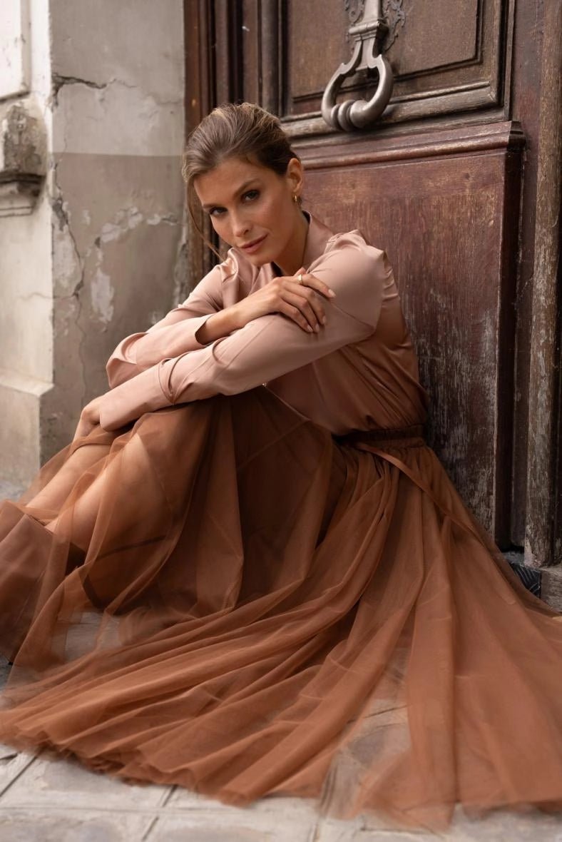 Aria Long Tulle Skirt - Elegant Flowy Maxi Skirt for Women | Perfect for Weddings, Parties & Special Occasions