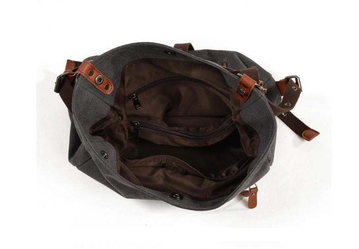 Stylish Women's Waxed Canvas Tote Bag with Genuine Leather Handles - Perfect for Work, Travel & Everyday Use