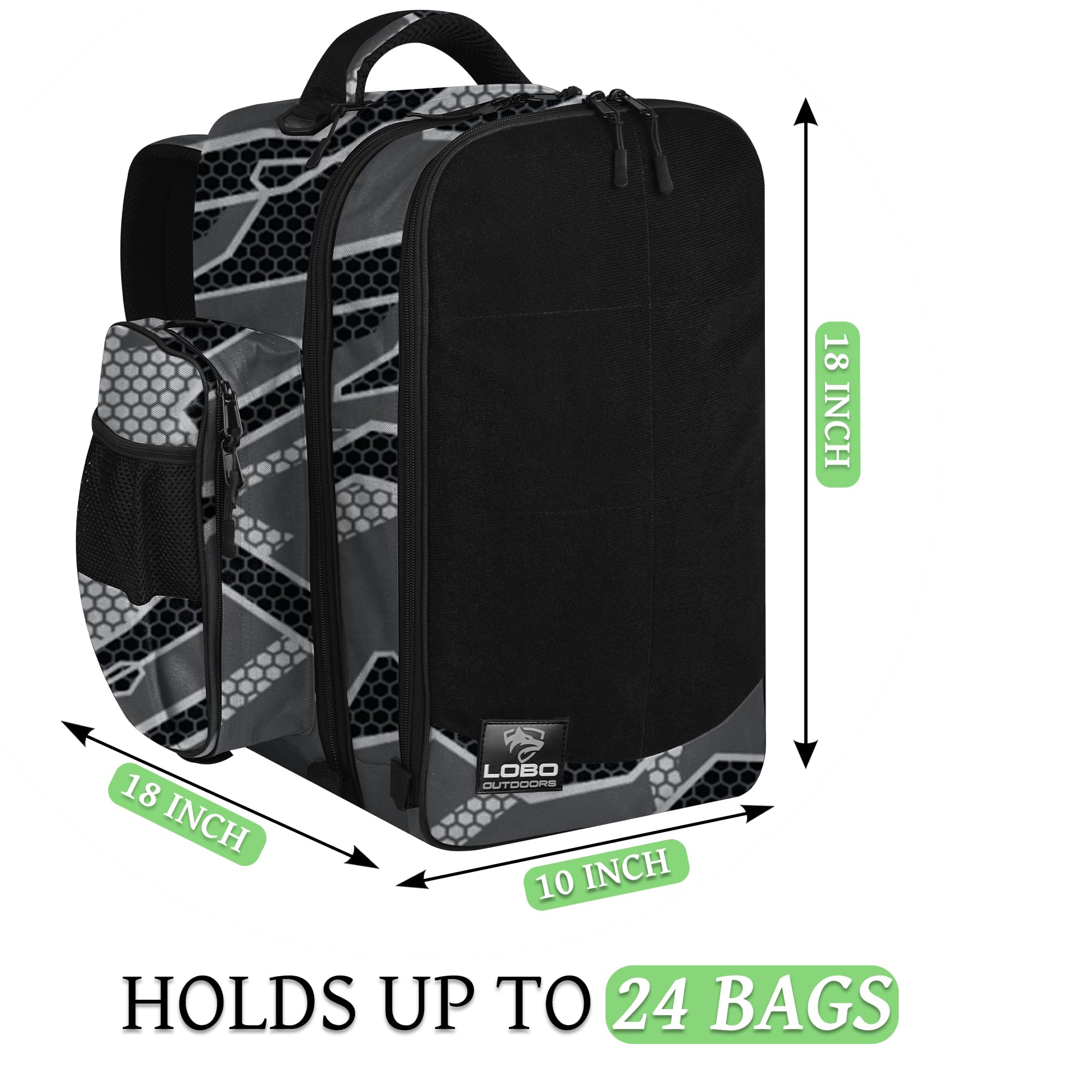 FIGHTSENSE Premium Cornhole Backpack - Holds 24 Bean Bags with Multiple Storage Pockets - Durable Cornhole Carrying Case for Tournaments, Tailgating & Outdoor Games