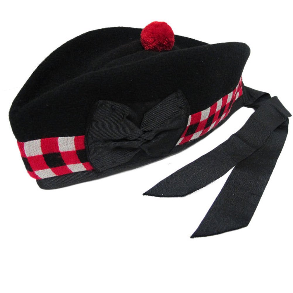 Tartanista Men's Diced & Plain Wool Piper Glengarry Kilt Hats - Traditional Scottish Highland Wear for Bagpipers, Celtic Events & Winter Fashion