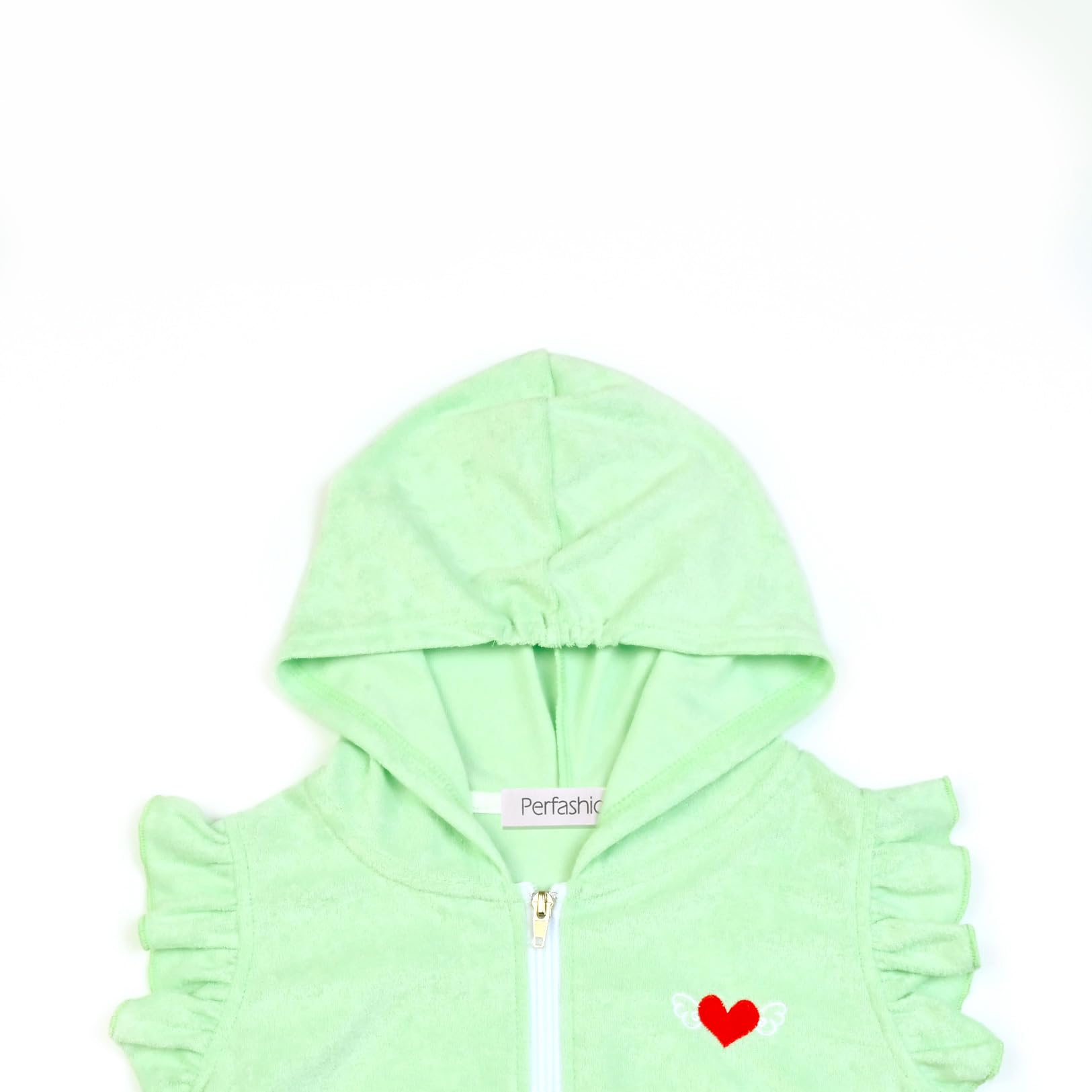 Perfashion Girls Terry Swim Cover Up - Hooded Zip-Up Beachwear for Kids | Perfect for Poolside, Beach & Vacation Outfits
