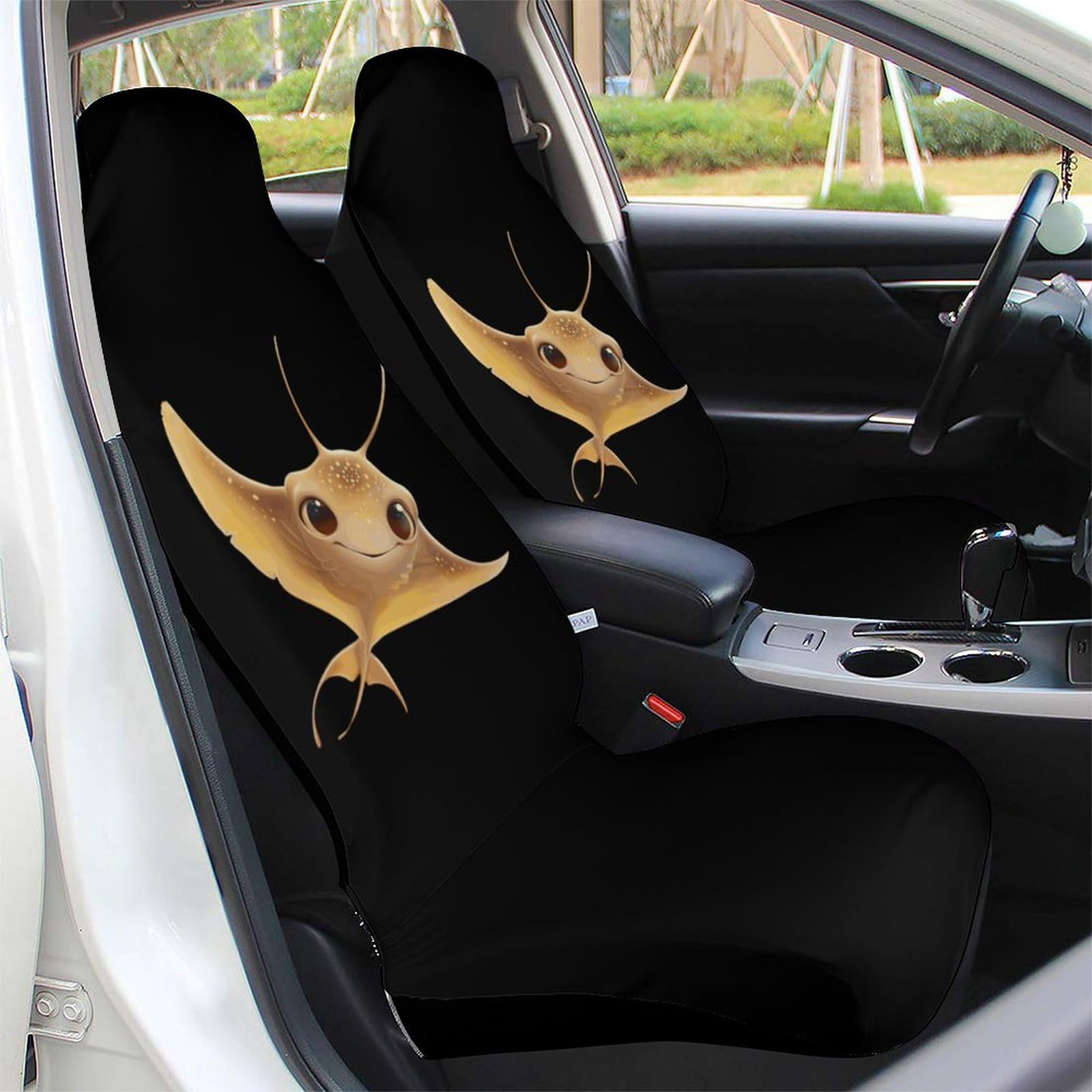 Universal Stingray Car Seat Covers - 2PCS Front Seat Protectors for Cars & Trucks | Waterproof Auto Interior Accessories | Perfect for Road Trips & Daily Commutes