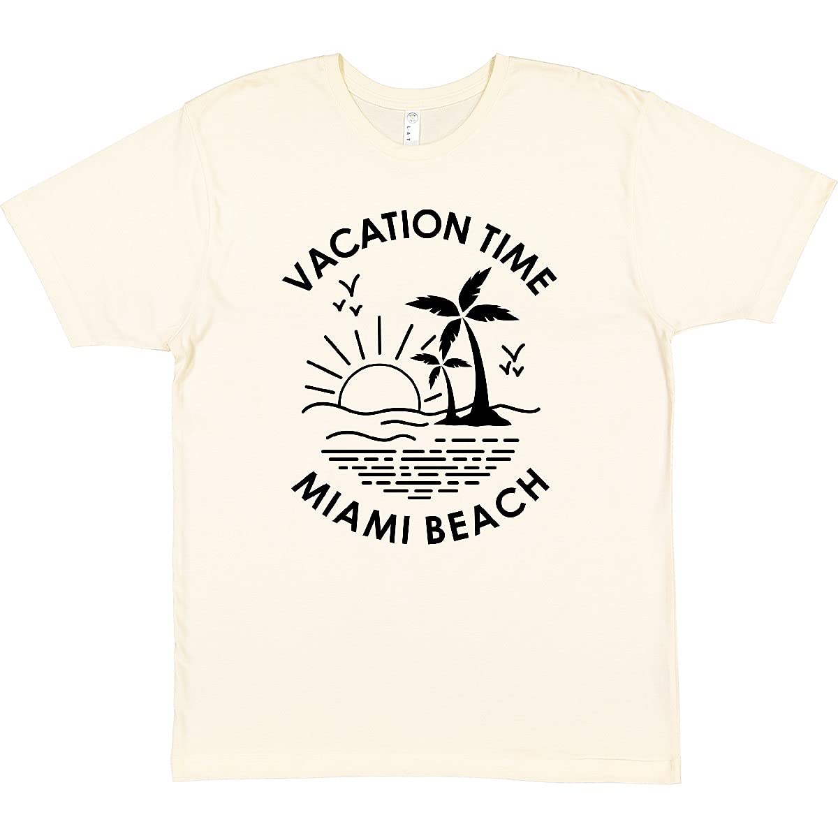 Inktastic Vacation Time in Miami Beach T-Shirt - Comfortable Graphic Tee for Men & Women - Perfect for Beach Trips, Summer Outfits & Florida Souvenirs