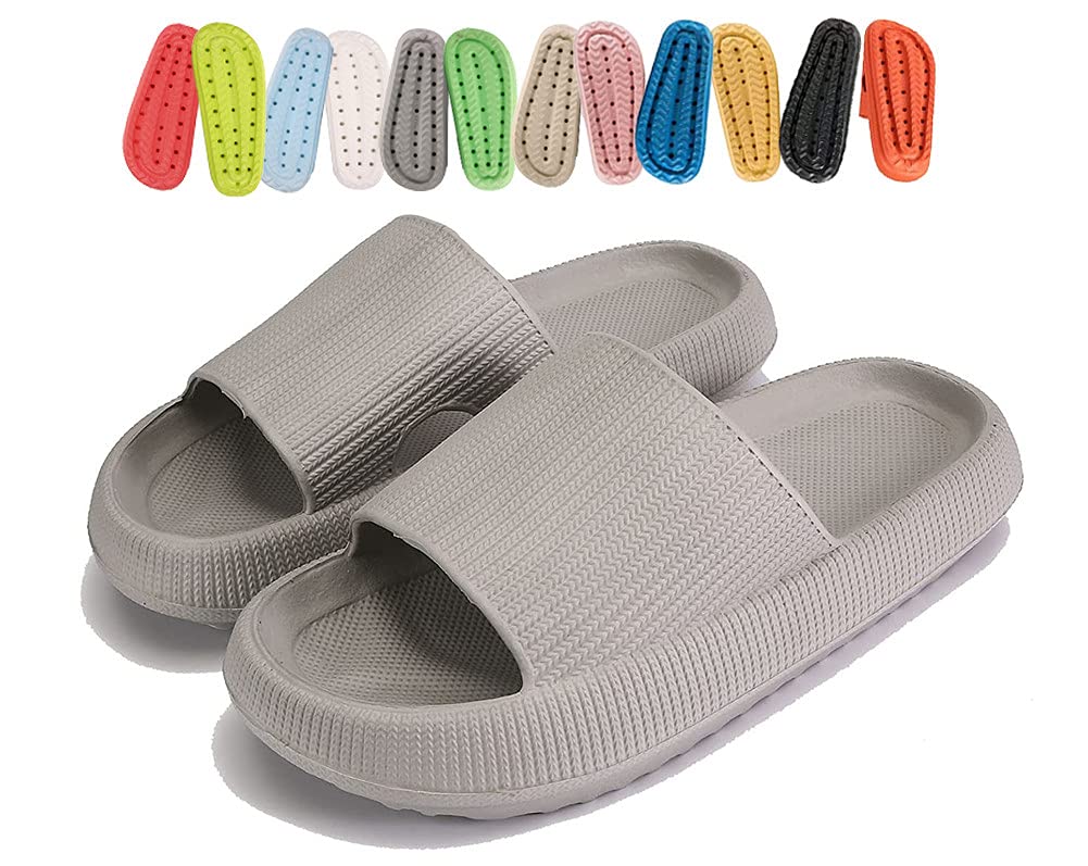 **Men's & Women's Platform Pillow Slippers - Lightweight Open-Toe Shower Shoes, Cloud Comfort Slides for Summer - Perfect for Home, Beach & Poolside Relaxation**
