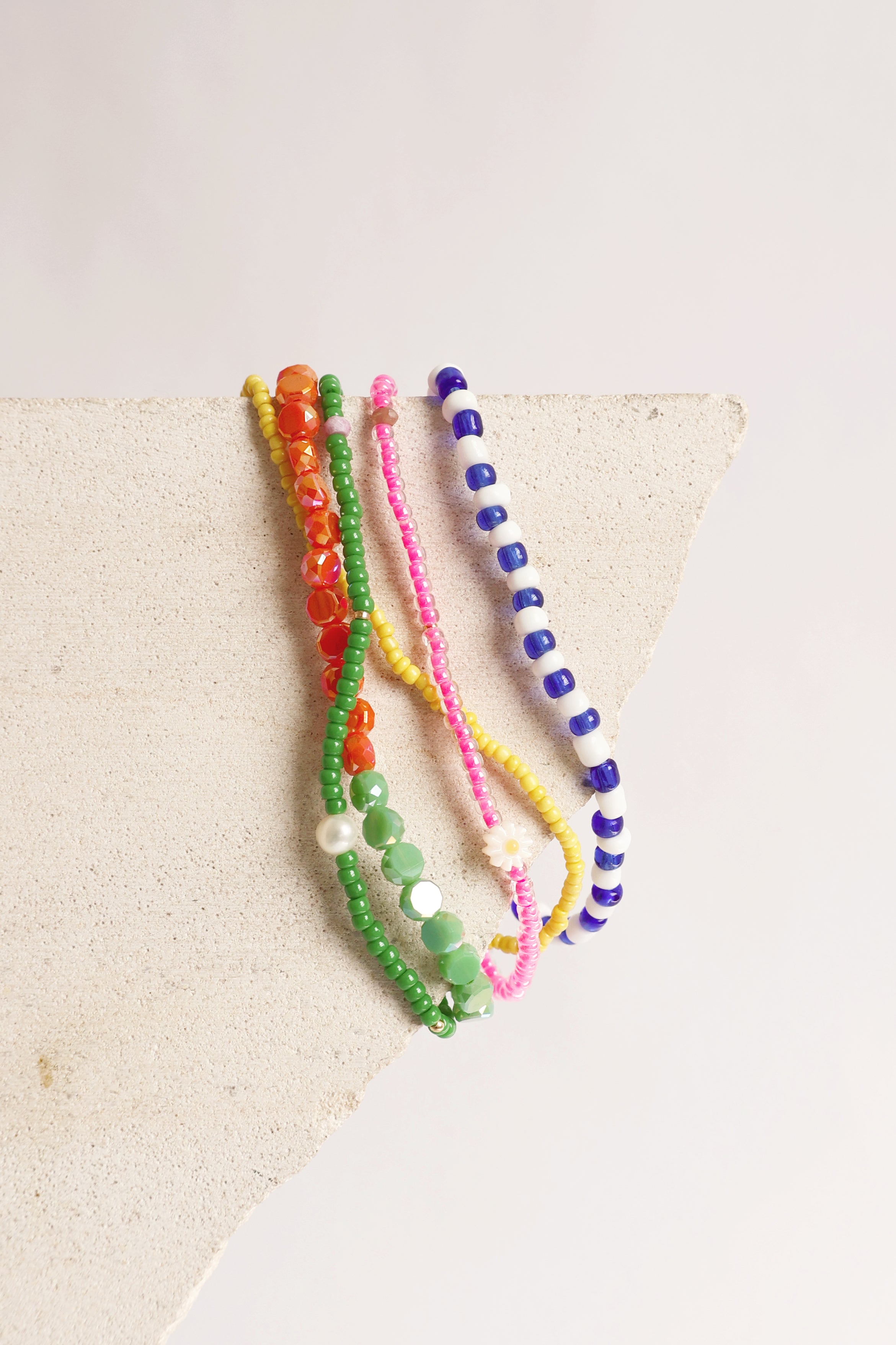Ariana Beaded Anklet Set of 5 - Boho Chic Adjustable Ankle Bracelets for Women - Perfect for Beach, Festival, and Summer Outfits