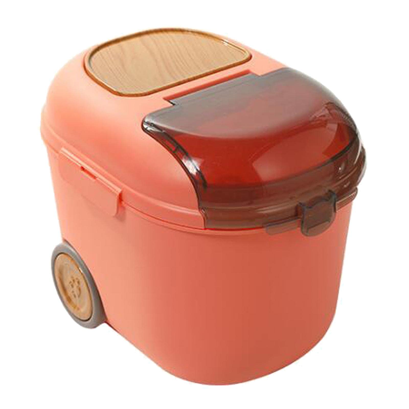 Premium Pet Food Storage Container with Transparent Lid - Airtight Dry Cat & Dog Food Bin in Pink | Pet Supplies for Dogs & Cats | Perfect for Kitchen, Pantry, or Pet Feeding Station Organization