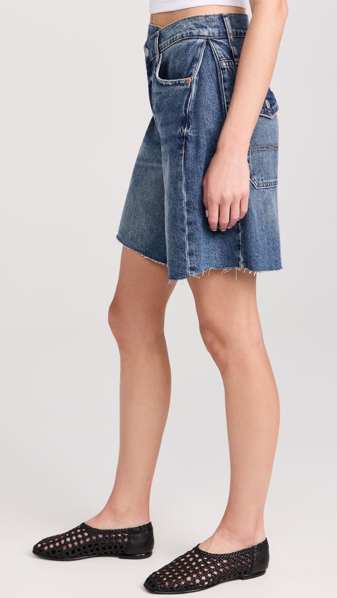 Free People Women's Boomerang High Waisted Long Shorts - Comfortable Casual Summer Shorts for Beach, Travel & Everyday Wear
