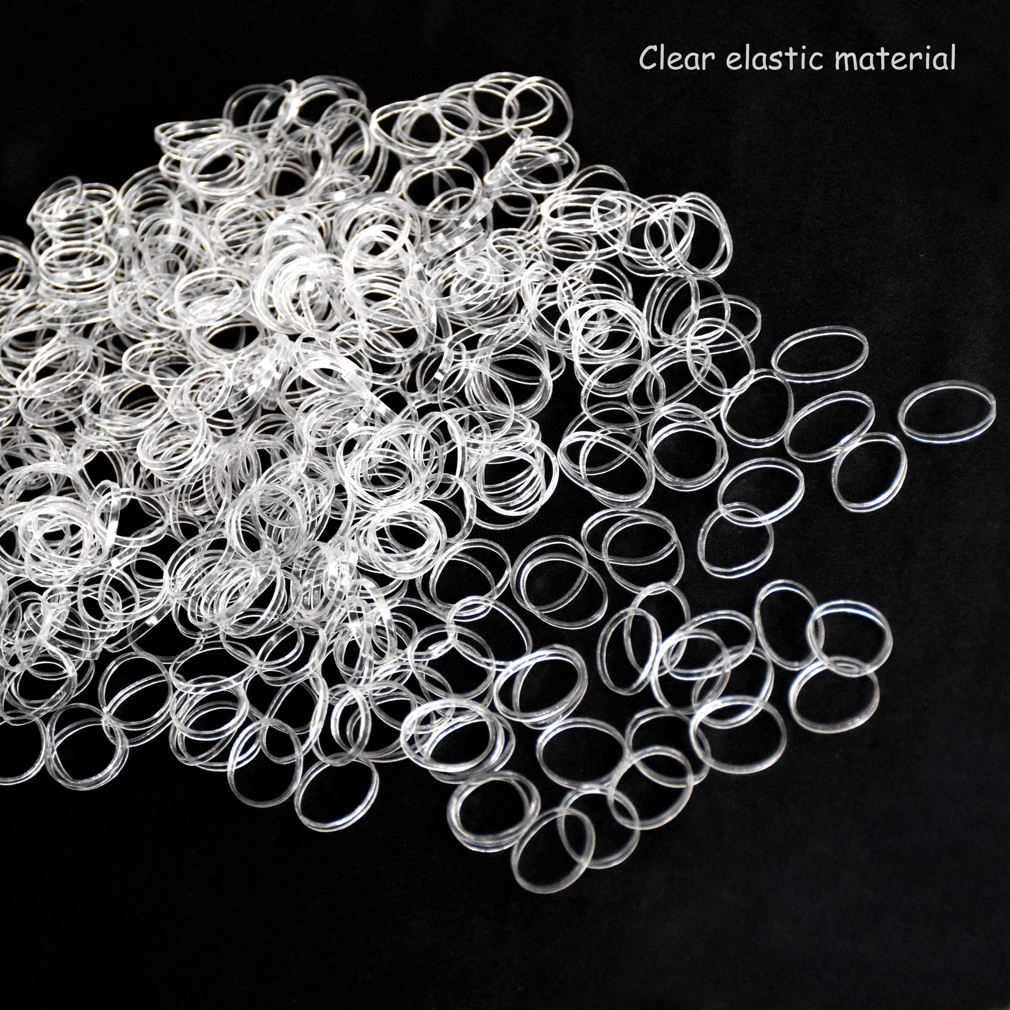 400pcs Clear Mini Hair Rubber Bands - Soft Elastic Hair Ties for Kids, Braids & Wedding Hairstyles | Gentle No-Slip Hair Elastics for Daily Use, School & Special Occasions