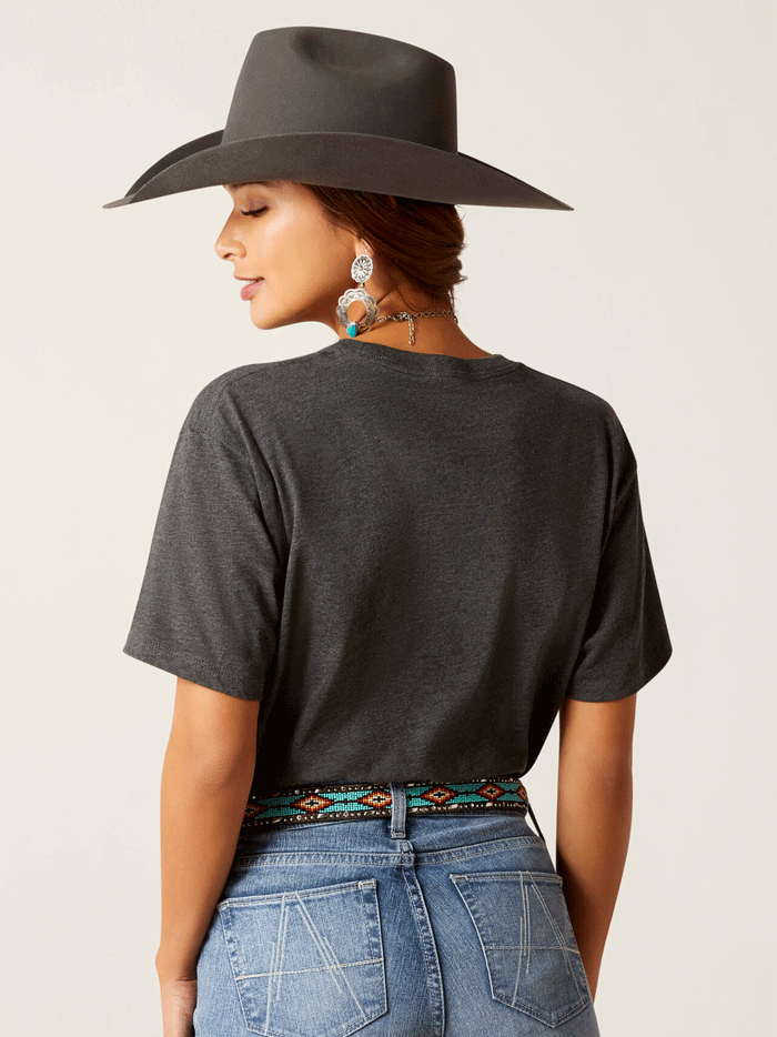 Ariat Women's Desert Diamond T-Shirt - Charcoal Heather | Soft & Comfortable Cotton Tee for Casual Wear, Outdoor Activities & Western Fashion