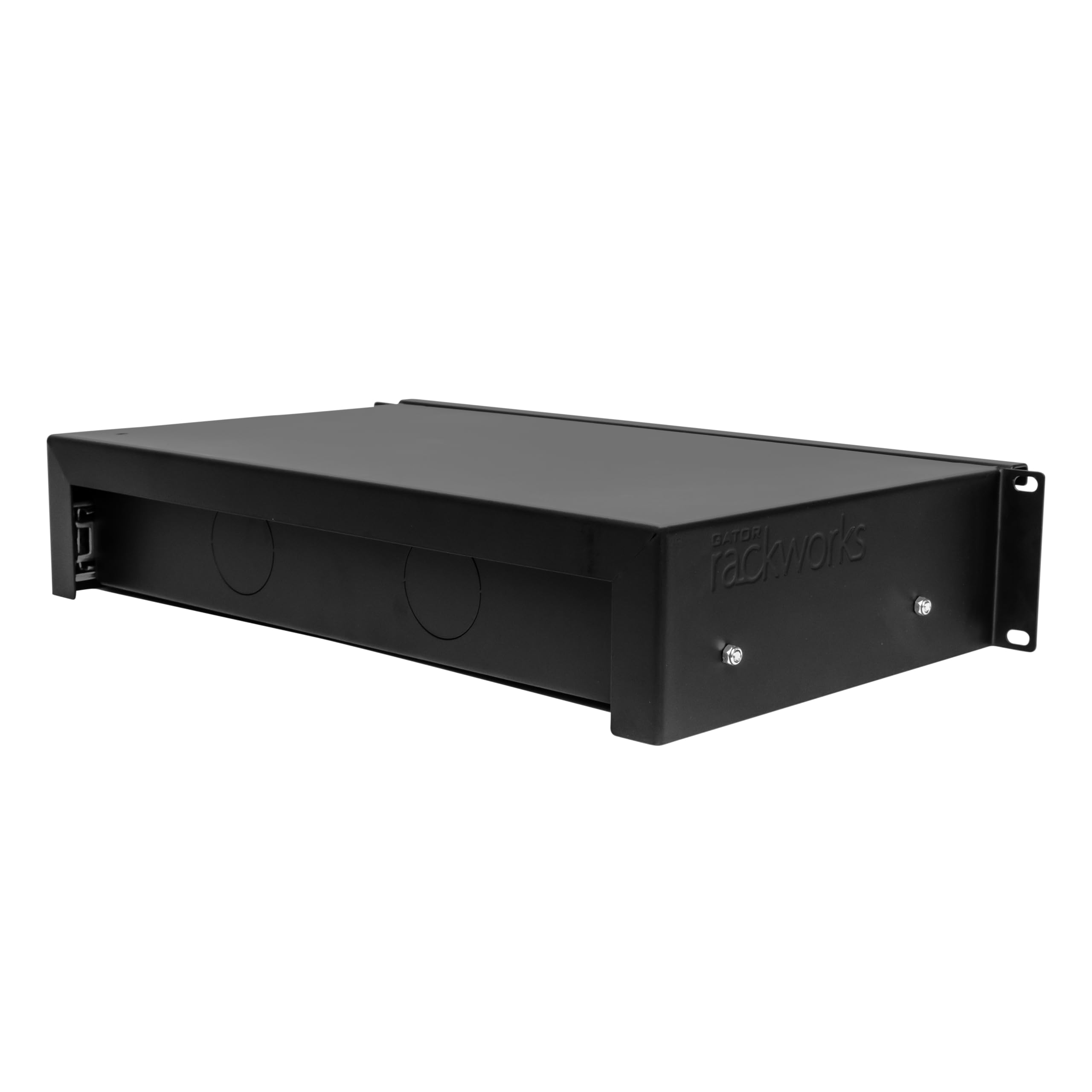 Gator GRW-DRWSH2 2U Shallow Rack Drawer - Perfect for Studio Equipment & Audio Gear Organization | Compact Storage Solution for Mixers, Interfaces & DJ Gear