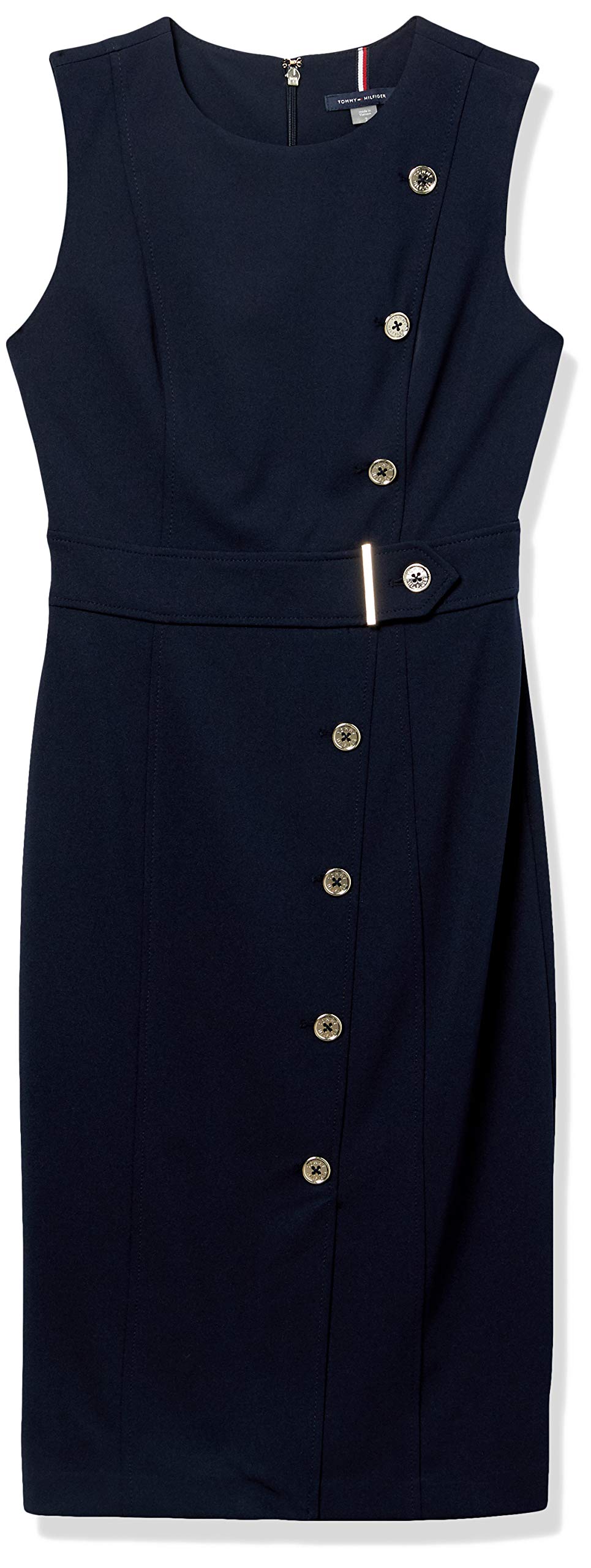 Tommy Hilfiger Women's Sky Captain Blue Button Trim Sheath Dress - Size 16 | Office Wear, Cocktail Party & Formal Occasions