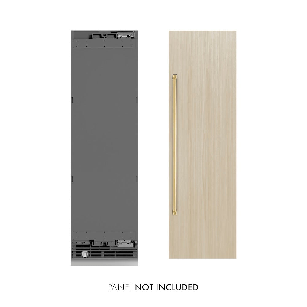 ZLINE Autograph Edition 24 Inch Panel Ready Column Refrigerator - 12.5 cu.ft Capacity, Graphite Gray Interior & Polished Gold Accents (RBCRVZ 24 G) | Perfect for Modern Kitchens, Open Concept Homes & Luxury Appliance Upgrades