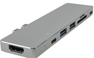 4XEM 6-in-1 USB C Hub for MacBook Pro - 4K HDMI, USB 3.0, SD/TF Card Reader, PD Charging - Portable Docking Station for Travel, Office & Home Use with MacBook Air/Pro, iPad Pro, Chromebook