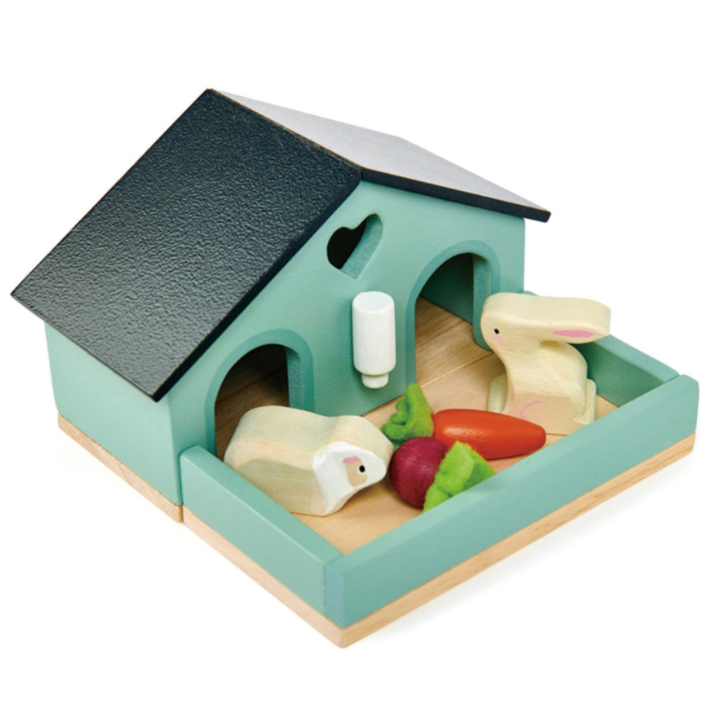 Tender Leaf Toys - Wooden Pet Rabbit & Guinea Pig Play Set for Kids | Pretend Play, Animal Lovers Gift, Montessori Learning Toy | Perfect for Indoor Playtime & Toddler Educational Activities