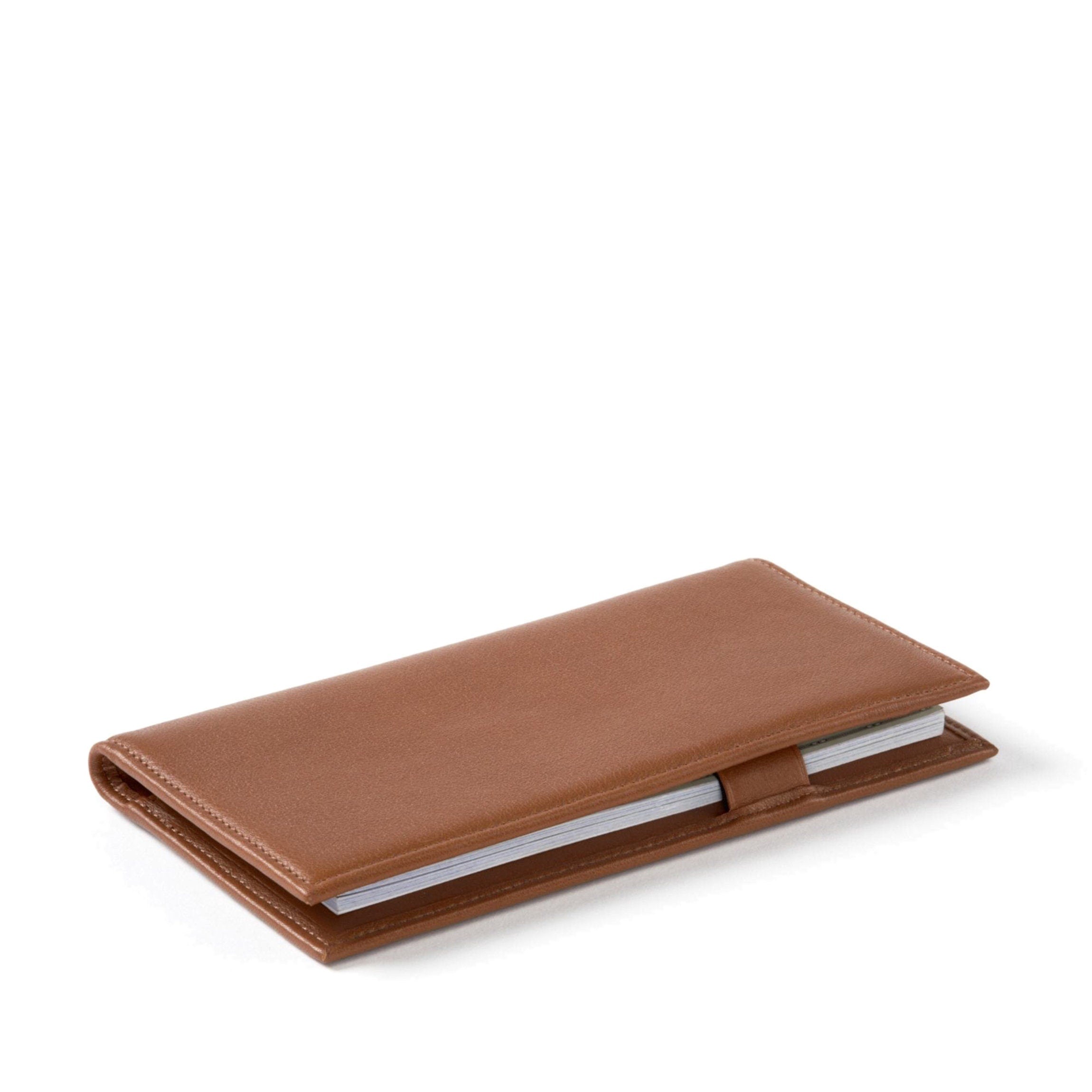 Premium Leather Checkbook Cover with Dividers - Cognac Brown for Organizing Checks & Receipts | Ideal for Business, Personal Finance & Banking