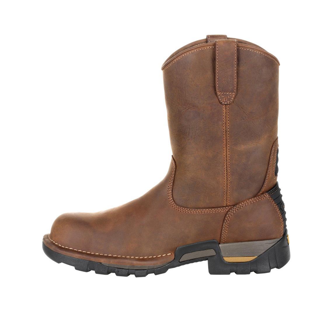 Eagle One Waterproof Pull-On Work Boots for Men - Slip Resistant Safety Shoes for Construction, Hiking & Outdoor Work