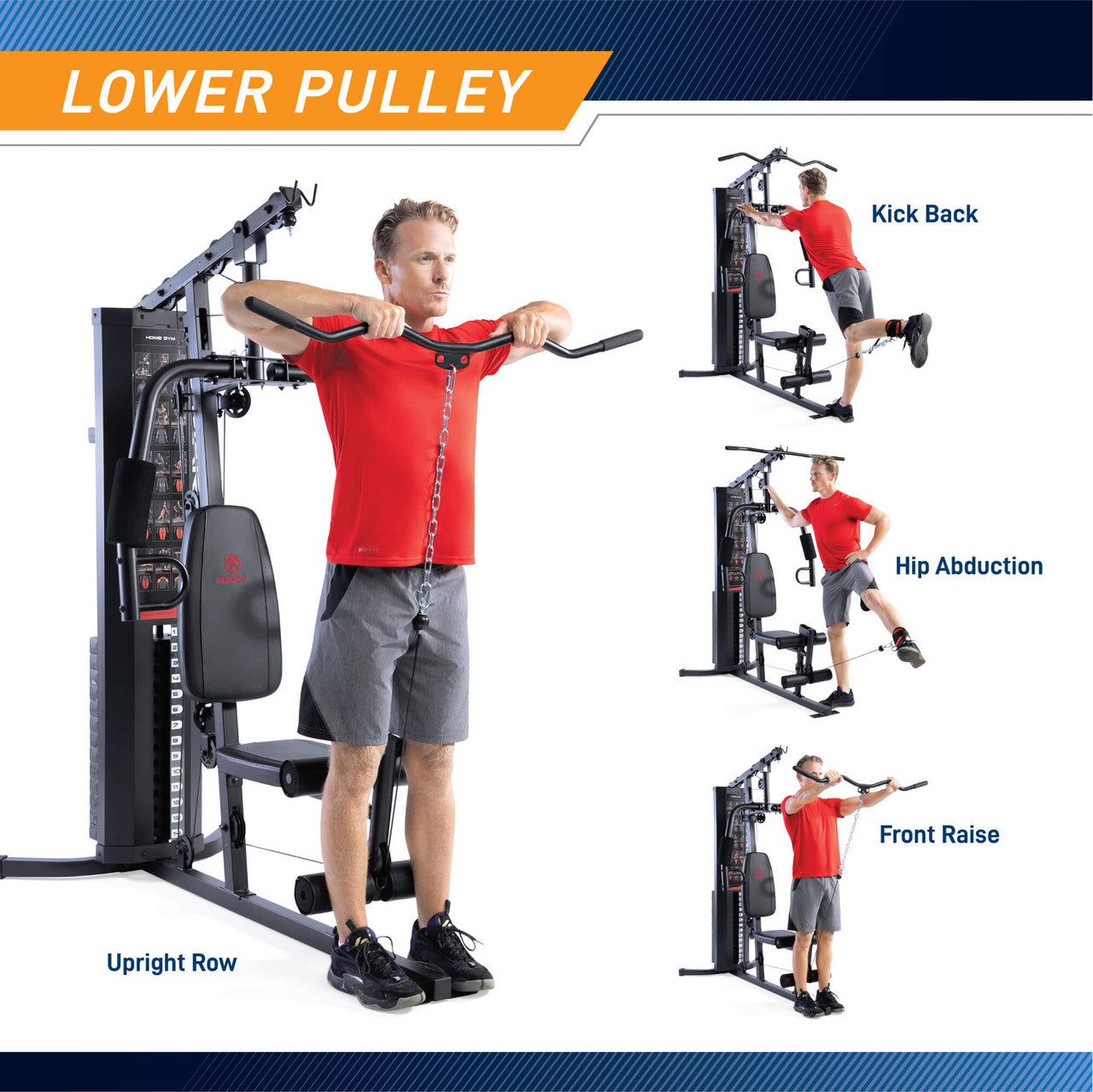 Marcy MWM-8178 150lb Stack Weight Home Gym - All-in-One Strength Training Equipment for Full Body Workout | Perfect for Home Fitness & Small Spaces