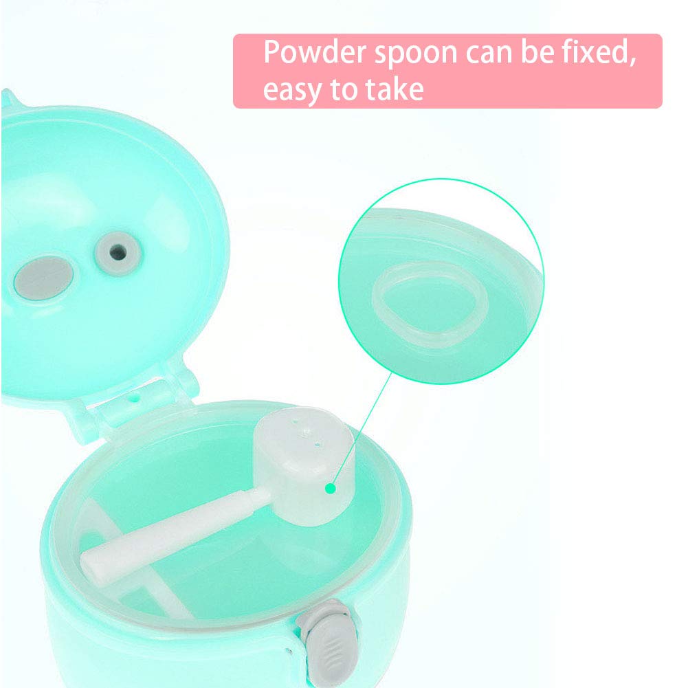 Portable Double Layer Baby Milk Powder Dispenser - Compact Formula Storage Container with Travel Strap for Infants (Green, Small Size) | Perfect for On-the-Go Feeding, Travel & Daycare Use