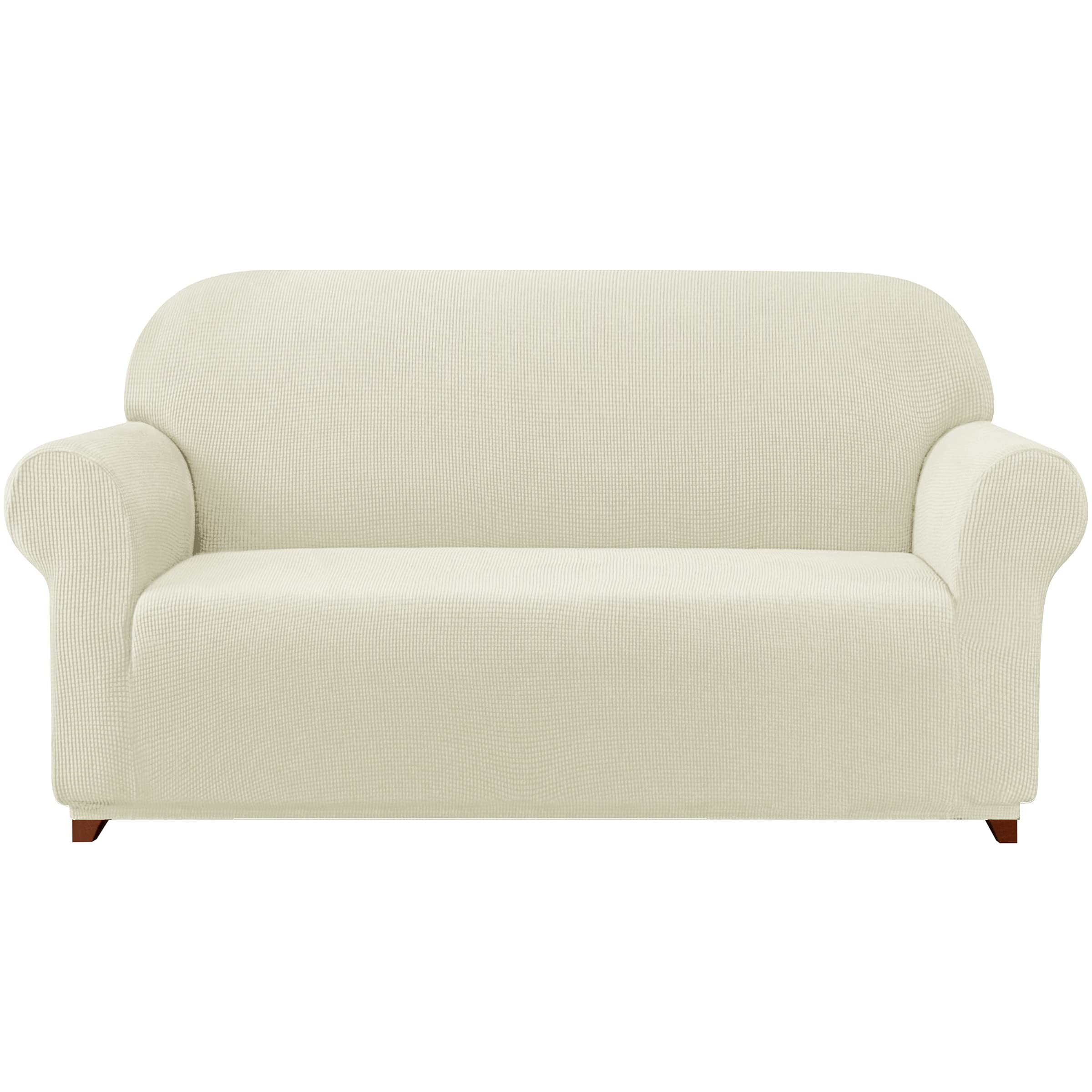 SUBRTEX Stretch Oversized Sofa Slipcover - Washable 4-Seater Couch Cover for Living Room (Ivory, X-Large) | Fits 4-Cushion Couches | Perfect for Home Decor & Pet Protection
