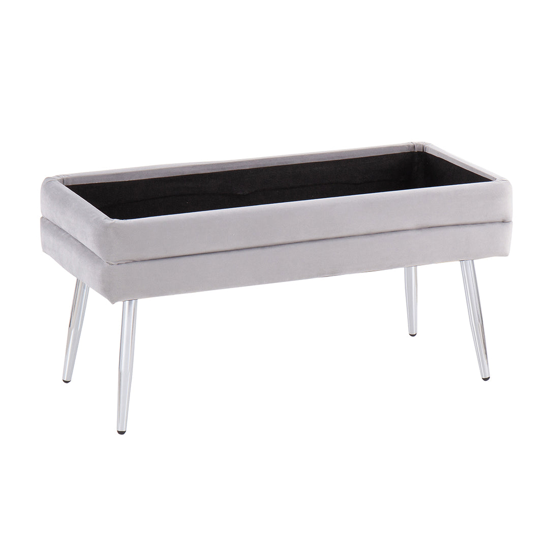 Neapolitan Storage Bench - Wooden Entryway Bench with Cushion, Shoe Storage Ottoman for Living Room, Bedroom, Entryway & Hallway - Perfect for Small Spaces & Home Organization