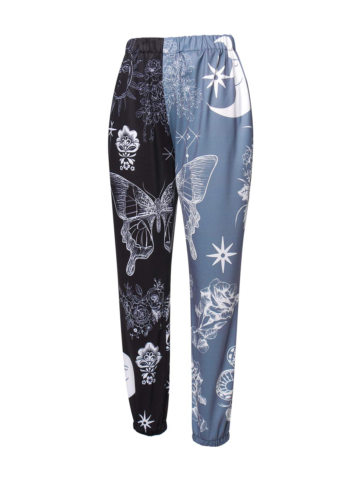 Women's Printed Baggy Sweatpants with Pockets - High Waist Joggers, Contrast Color Athletic Lounge Pants | Perfect for Yoga, Running, Gym Workouts & Casual Wear