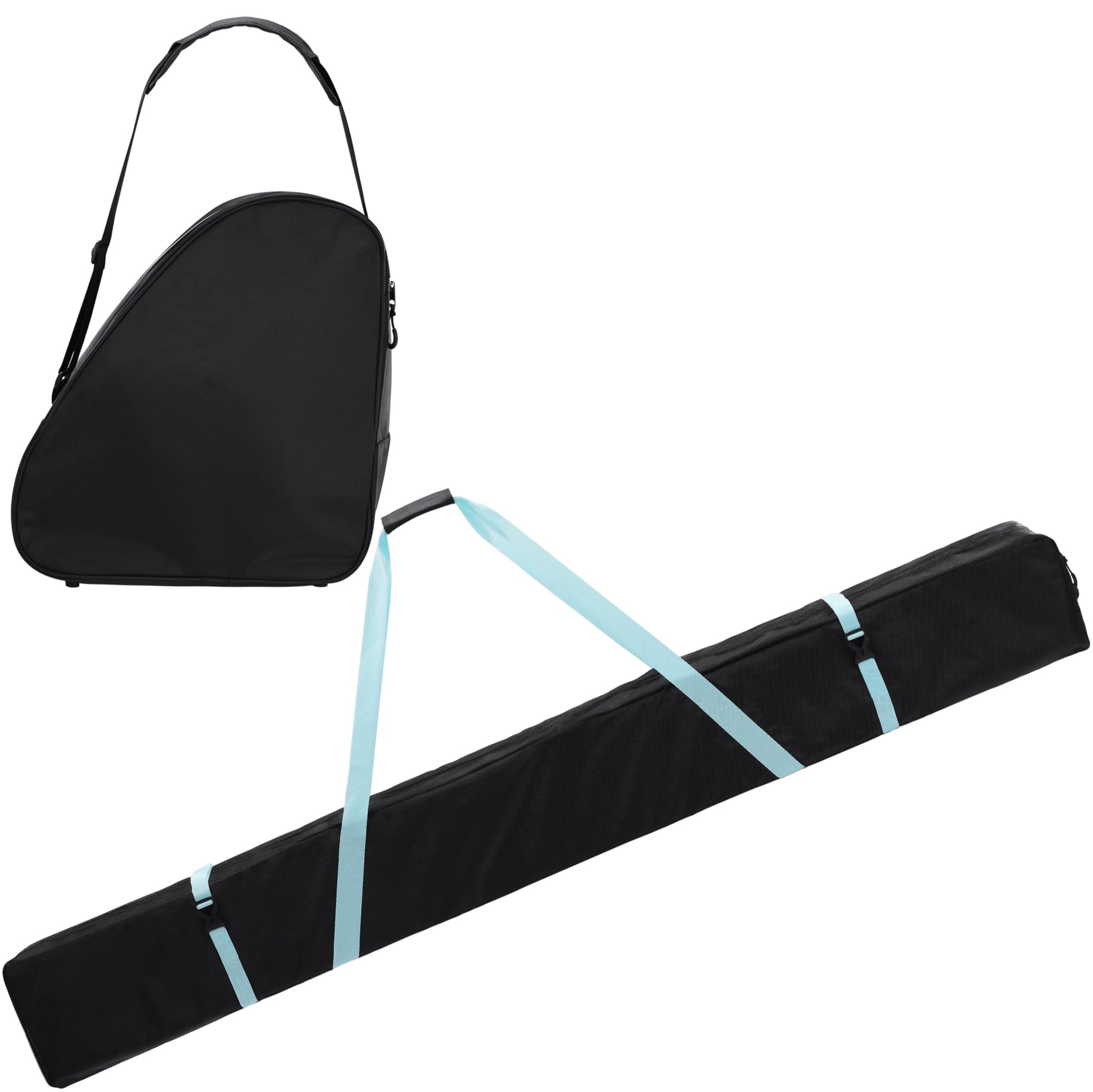 Navaris Waterproof Ski Bag and Boot Bag Set - Durable Travel Storage for Skis, Poles & Snowboard Boots - Perfect for Winter Sports, Ski Trips & Equipment Protection