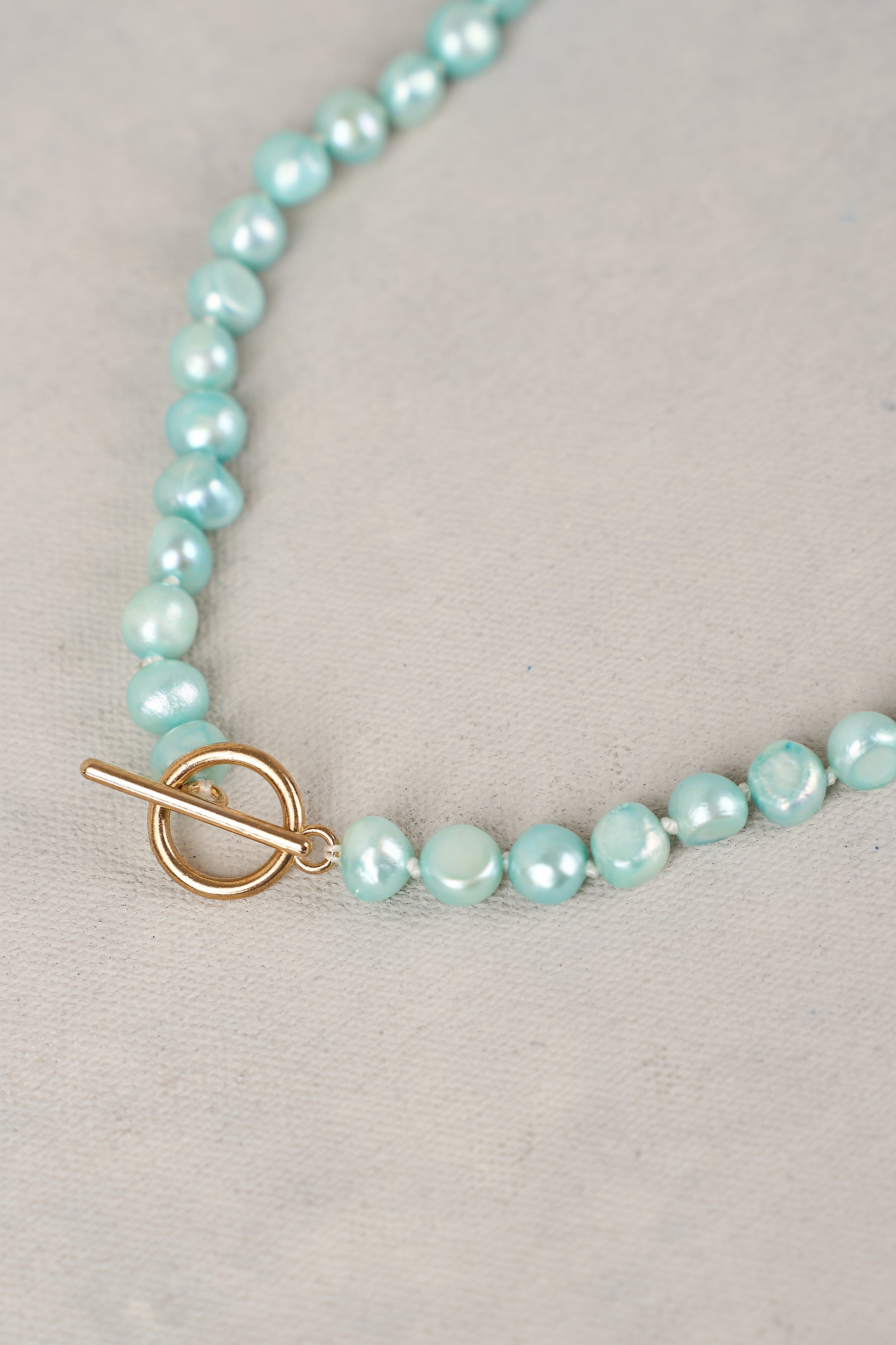 Aqua Blue Pearl Necklace - Elegant Freshwater Pearl Jewelry for Women, Gift for Her, Perfect for Weddings & Special Occasions