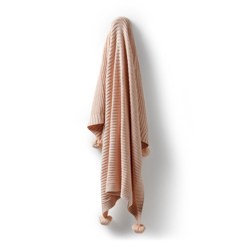 Fairy Floss Organic Knitted Blanket - Soft & Cozy Handmade Cotton Throw for Baby, Nursery, Bedroom & Couch - Perfect for Gifts, Snuggling & Home Decor