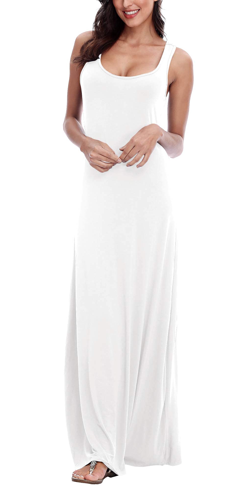 Women's Sexy Tank Top Maxi Long Dress - Sleeveless Summer Beach Dress for Casual Wear, Vacations & Night Out | Lightweight & Comfortable