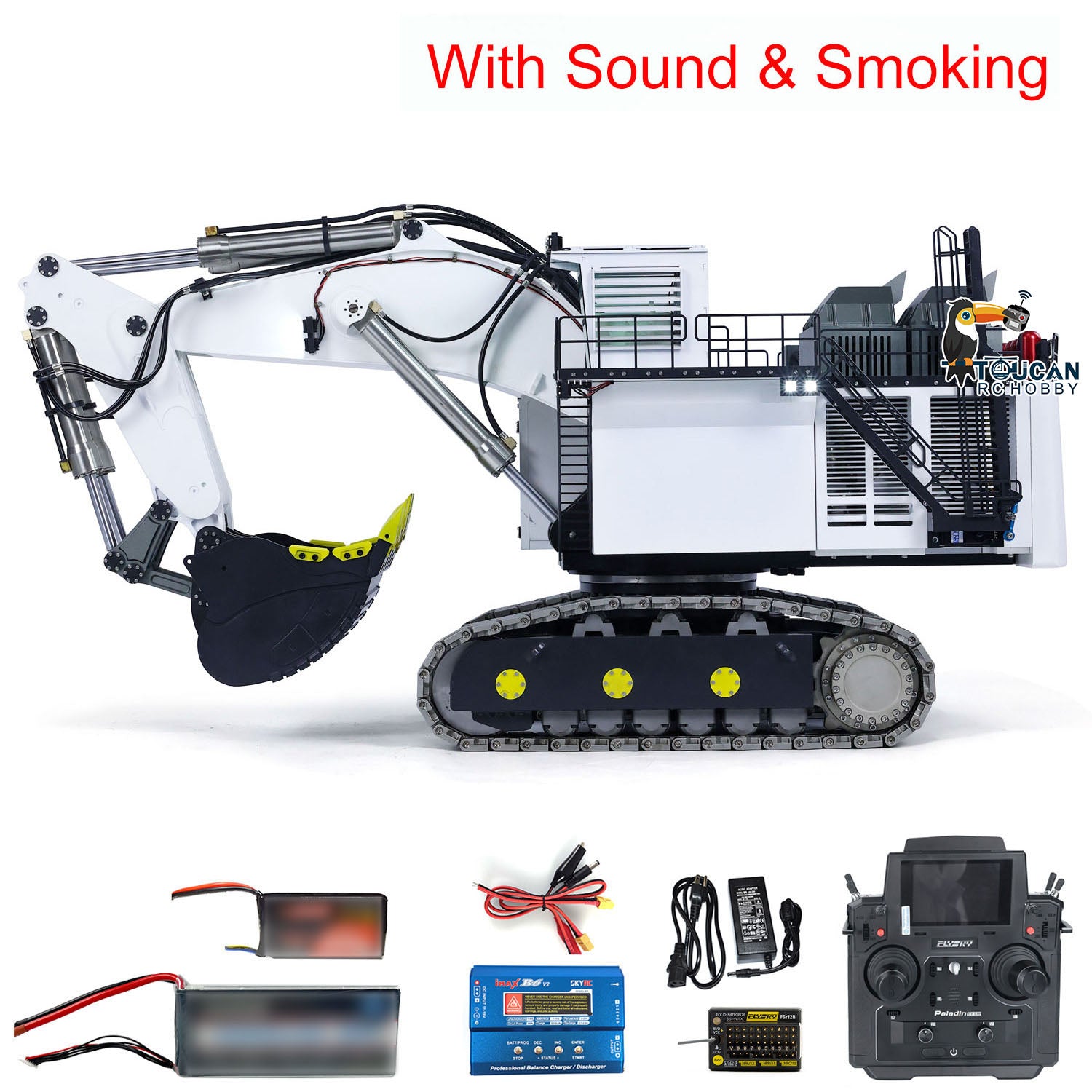 1/25 R9800 Hydraulic RC Excavator Toy - RTR Double Pump Radio Controlled Construction Vehicle with Sound, Light & Smoke Effects | Upgraded Version for Kids & Adults | Construction Site Play, Backyard Digging, STEM Learning