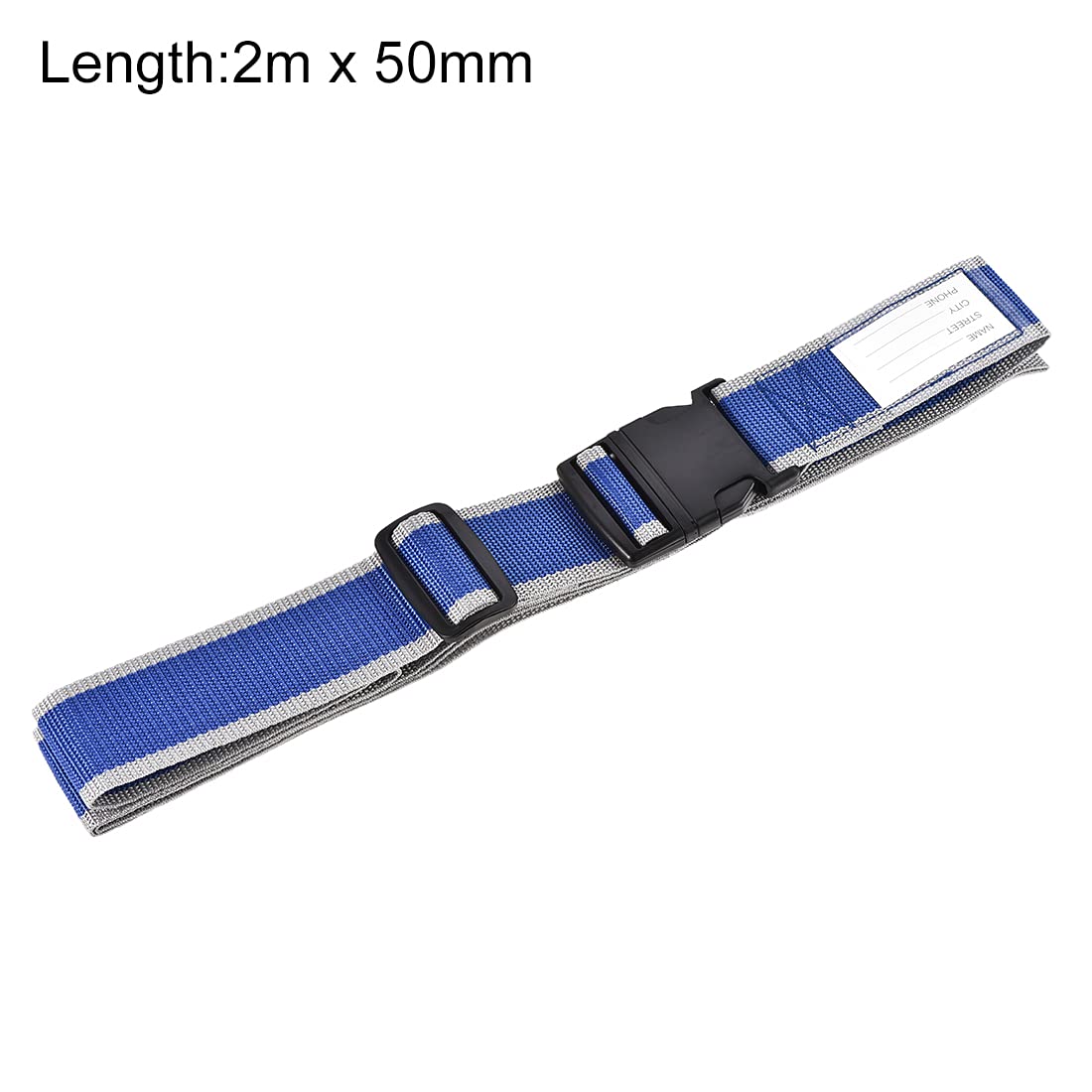 uxcell Adjustable Luggage Straps with Buckle Label - 2Mx5cm PP Travel Suitcase Belts (Blue Gray, 2Pcs) - Secure Packing Accessories for Airplane, Train & Cruise Travel