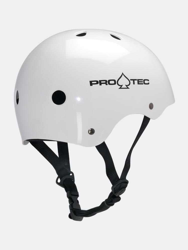 Protec Classic Skate Helmet - Certified Safety, Lightweight & Comfortable for Skateboarding, Scooters & Rollerblading - Gloss White Finish for Style & Protection