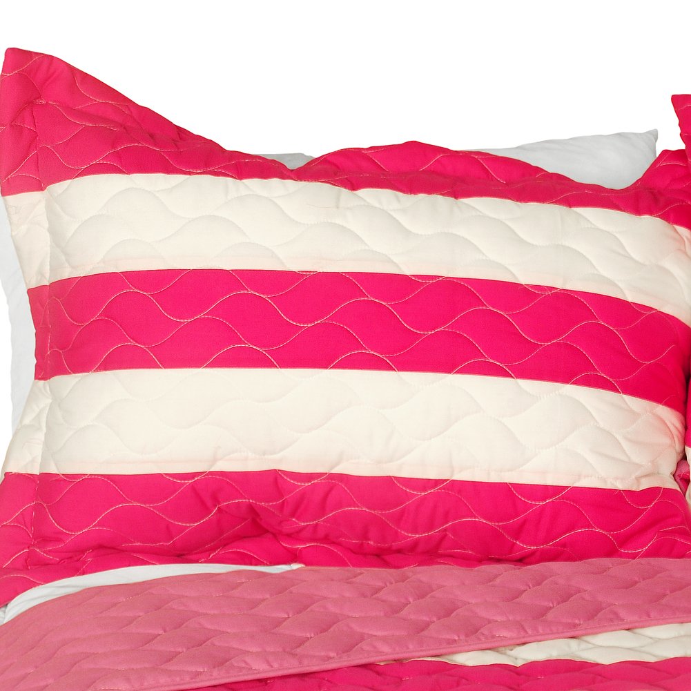 Sweet Temptation 3-Piece Patchwork Quilt Set - Full/Queen Size Bedding - Cozy & Stylish for Bedroom Decor